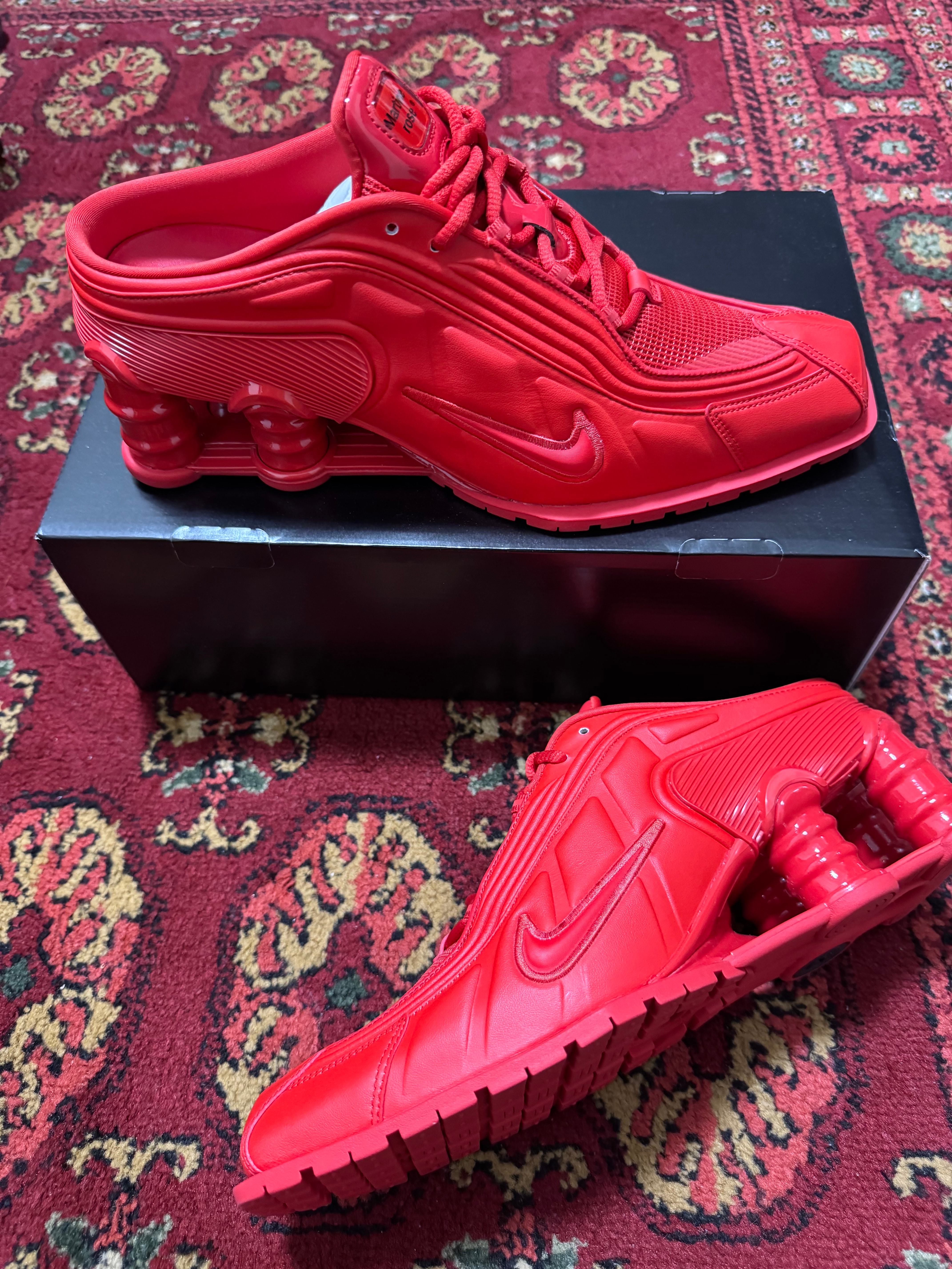 Martine Rose × Nike Shox MR4 "Fire Red/Black"