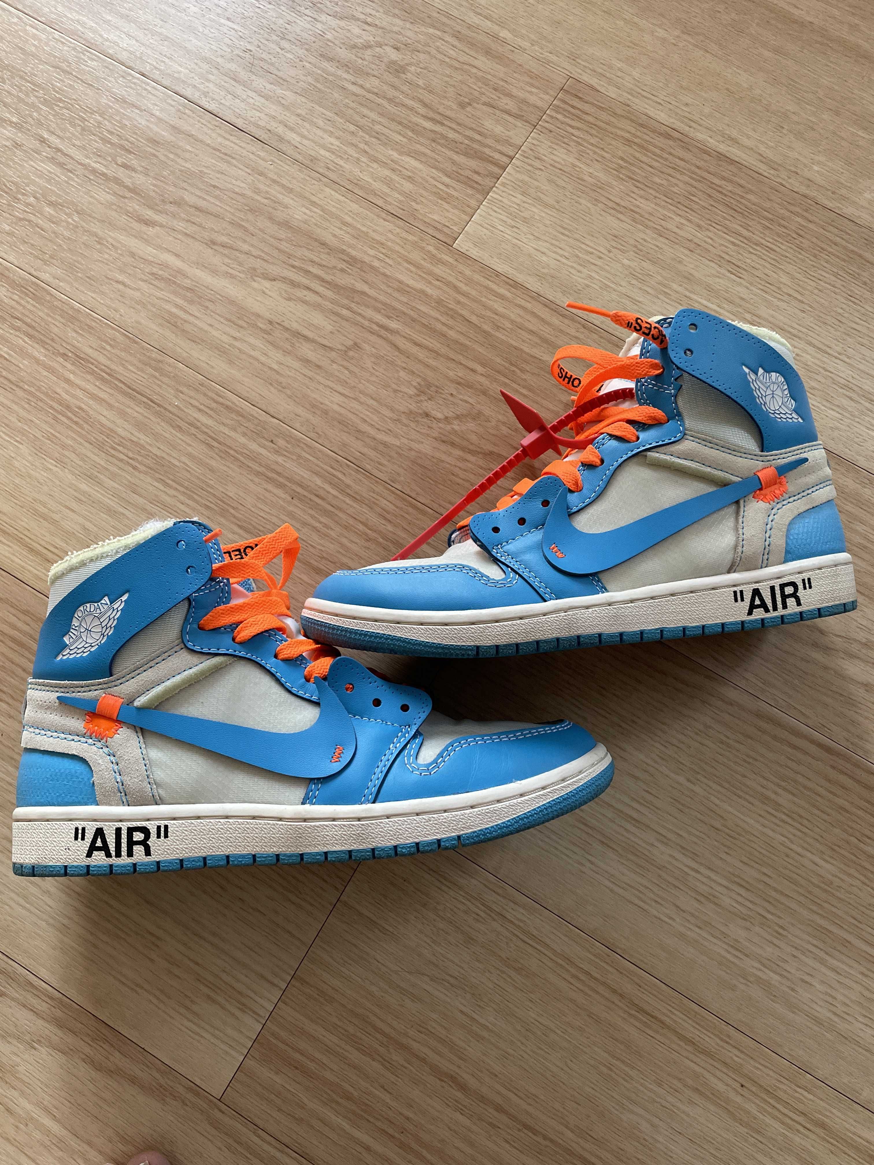 Off-White × Nike Air Jordan 1 High UNC "White/Dark Powder Blue"