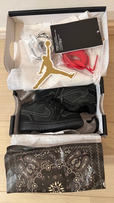 Travis Scott × Nike TD Air Jordan 1 Low OG "Black Phantom"