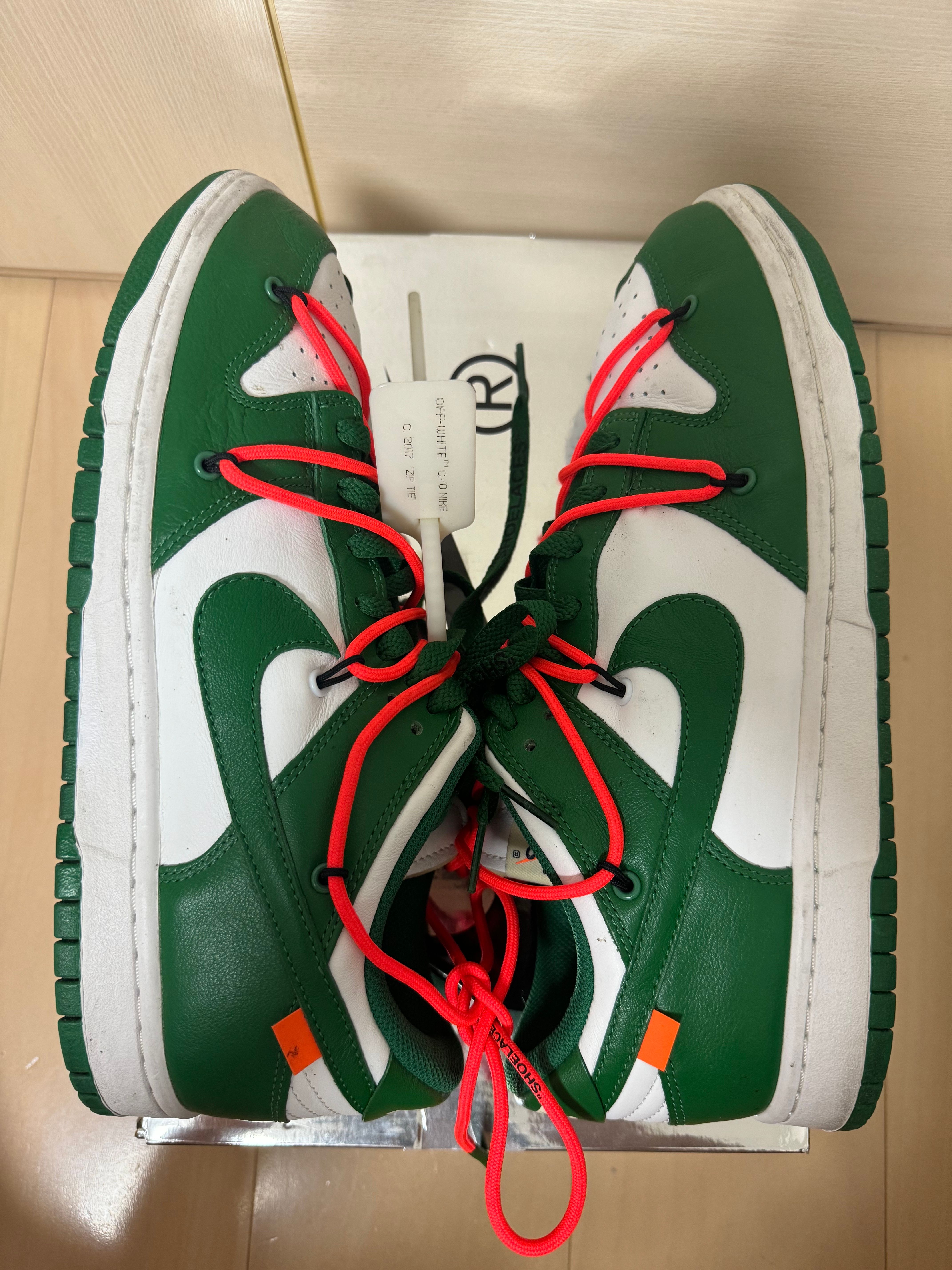 Off-White × Nike Dunk Low "White/Pine Green"