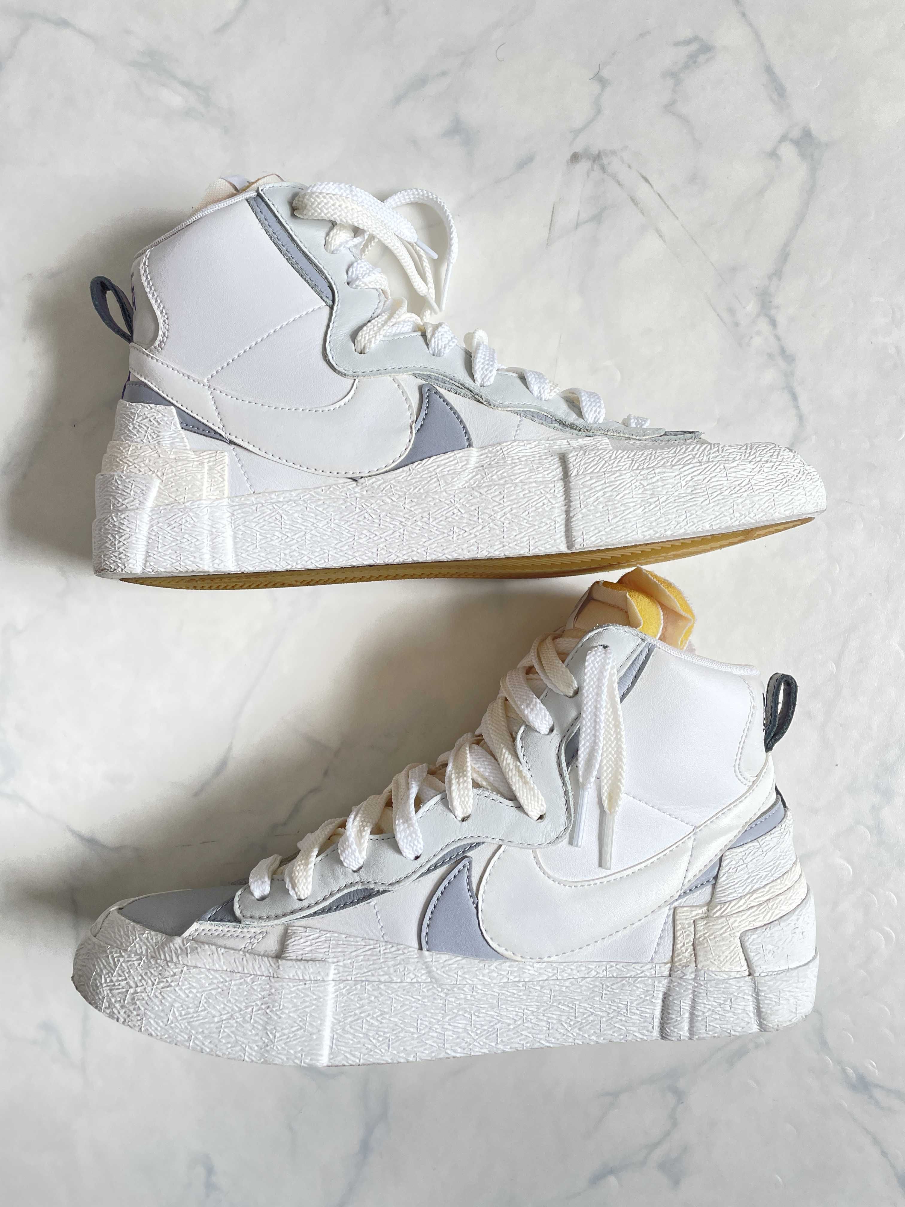sacai × NIKE BLAZER MID "WHITE/WOLF GREY"