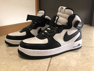 Stussy × Nike Air Force 1 Mid "Black and Light Bone"