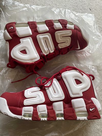 Supreme × Nike Air More Uptempo "White/Red"