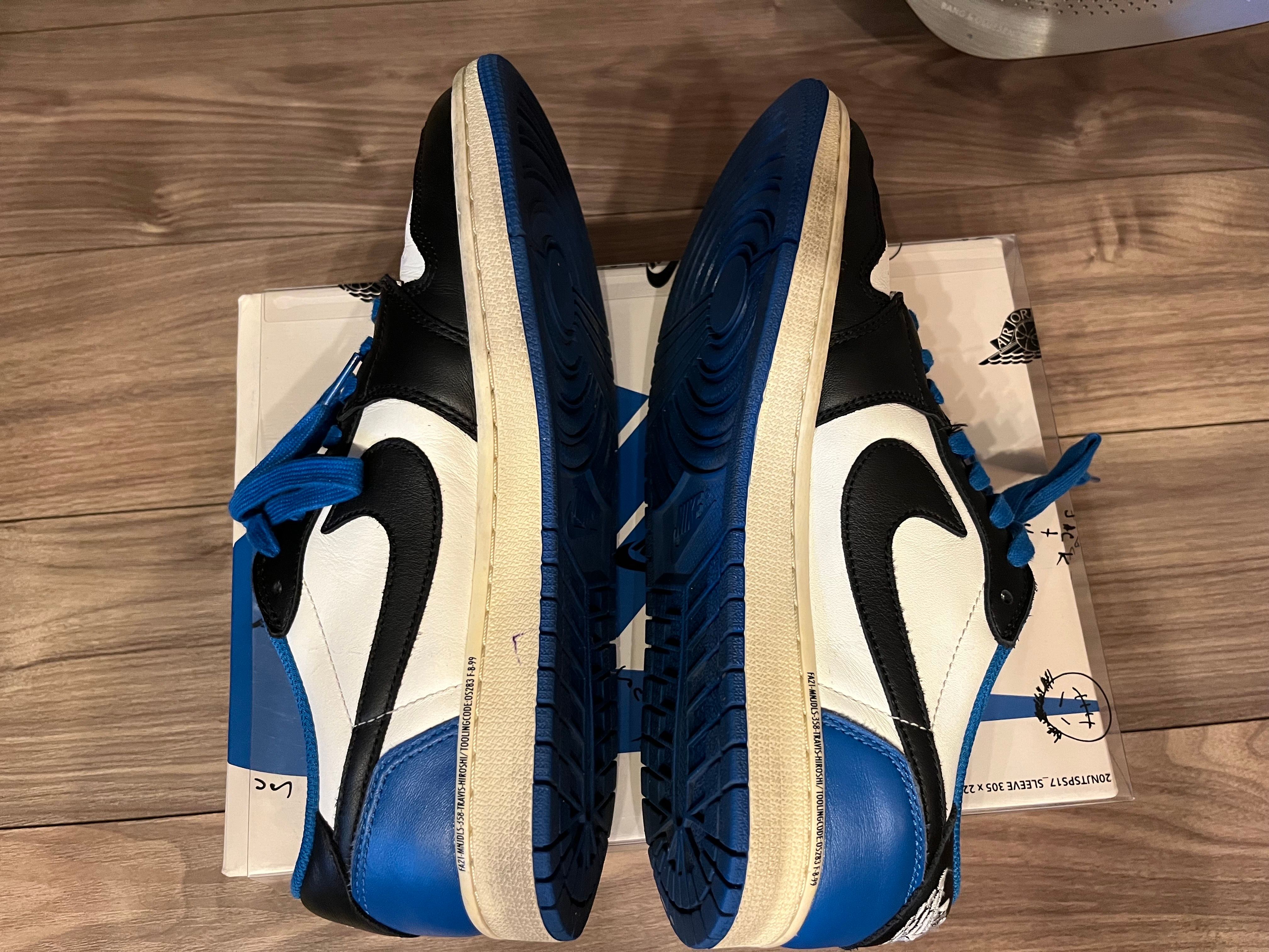 Travis Scott × fragment design × Nike Air Jordan 1 Low OG SP "Military Blue"