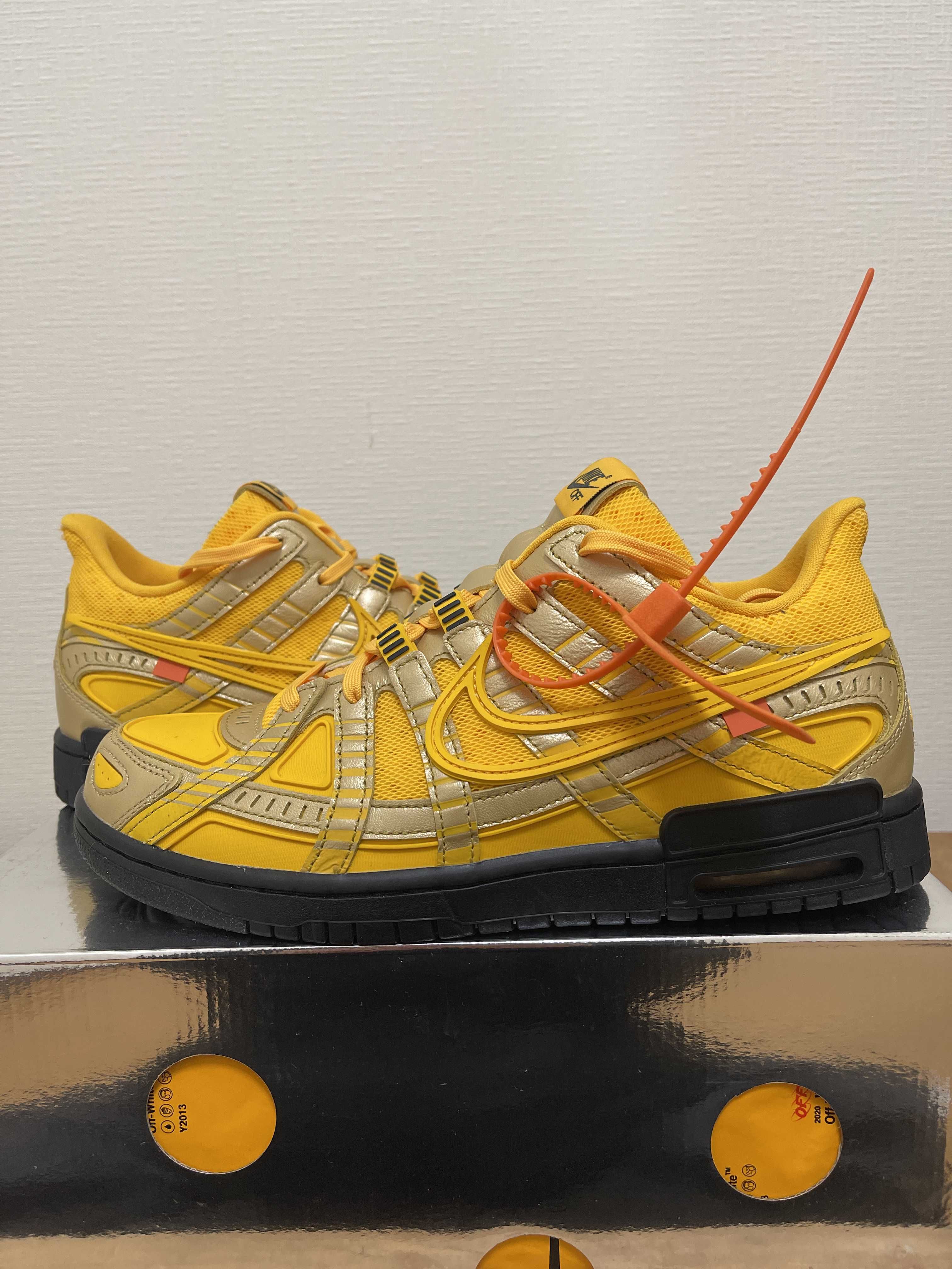 Off-White × Nike Air Rubber Dunk "University Gold"