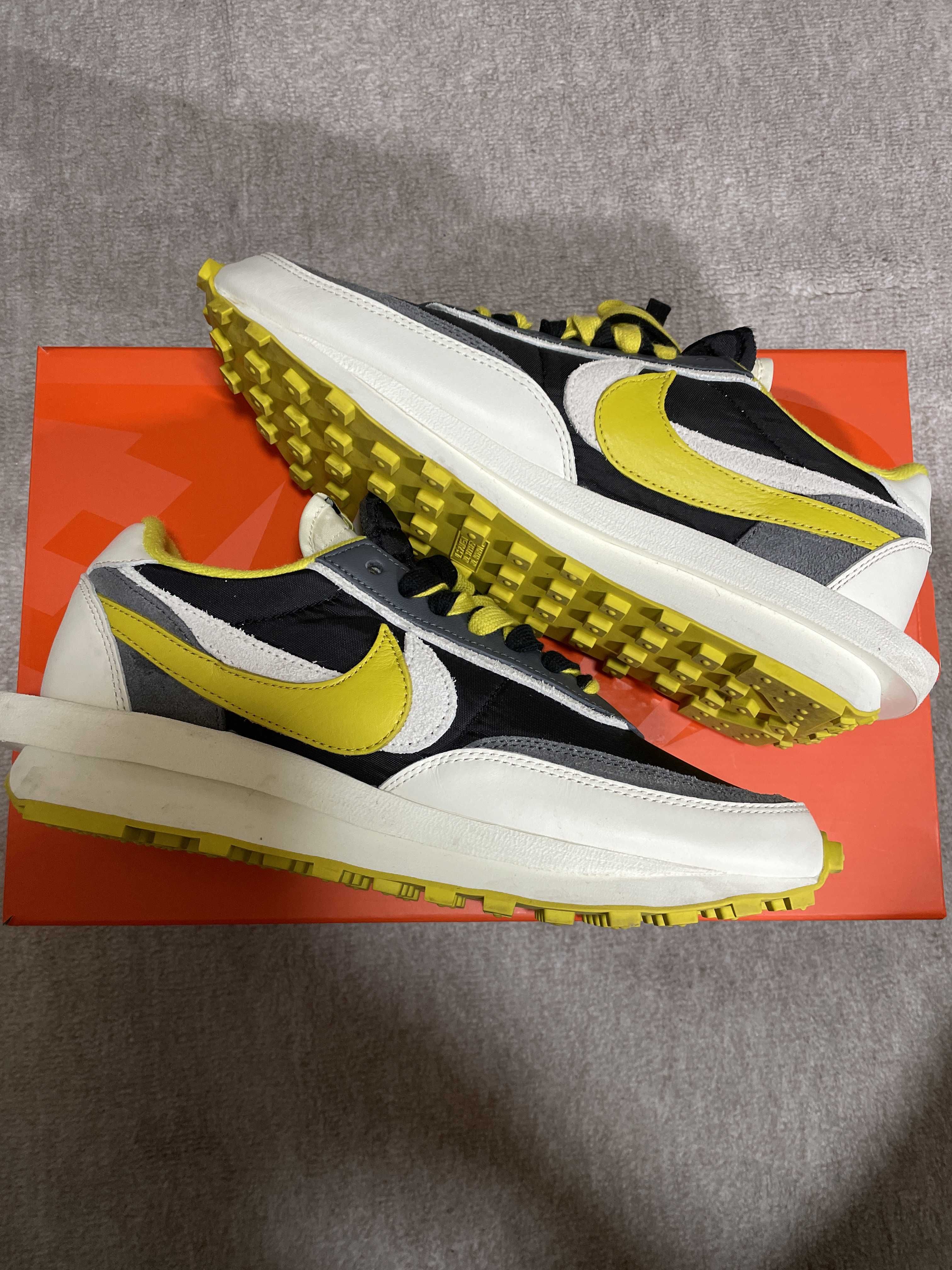 UNDERCOVER × sacai × Nike LD Waffle "Black/Sail-Dark Grey-Bright Citron"
