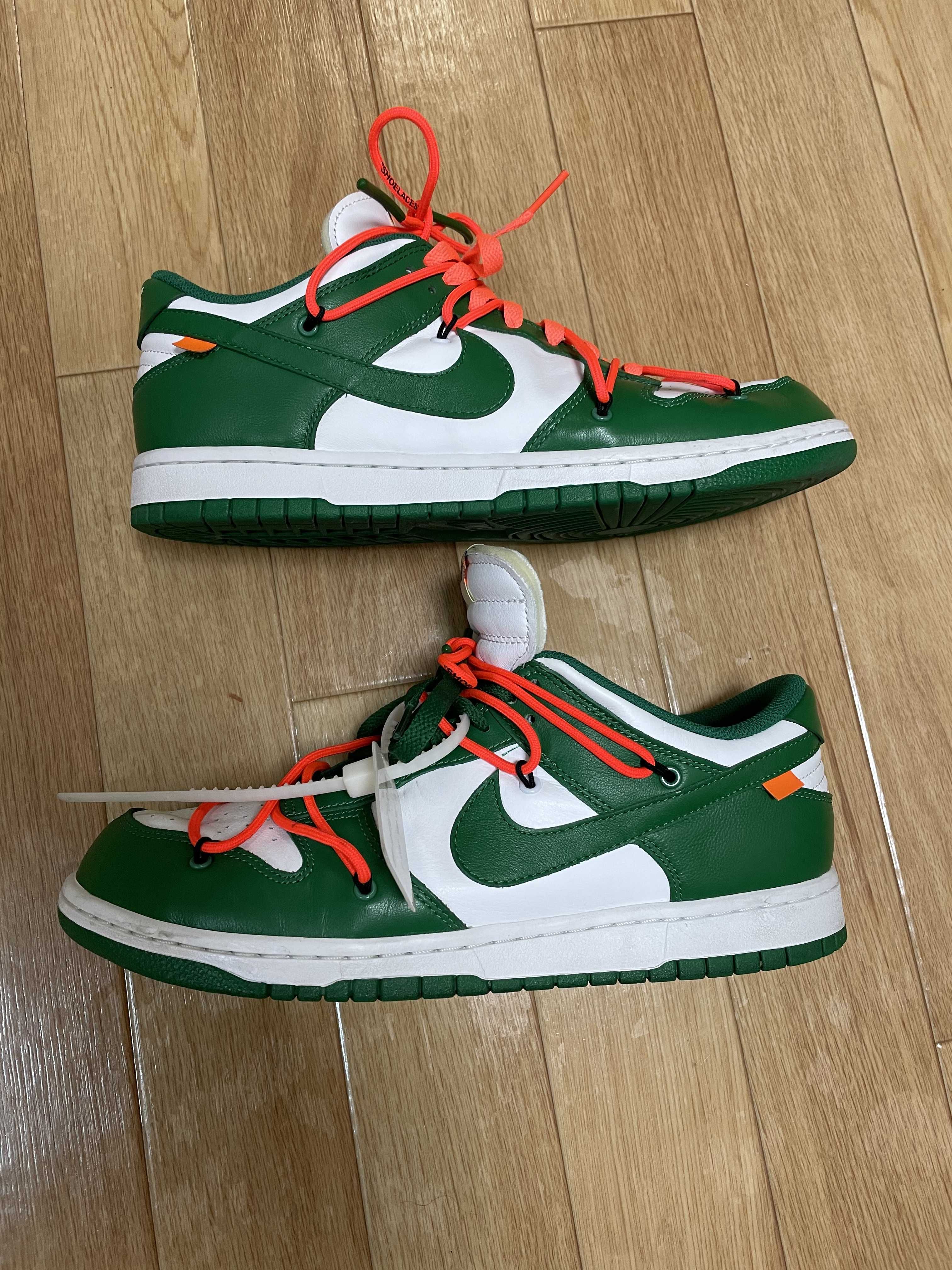 Off-White × Nike Dunk Low "White/Pine Green"