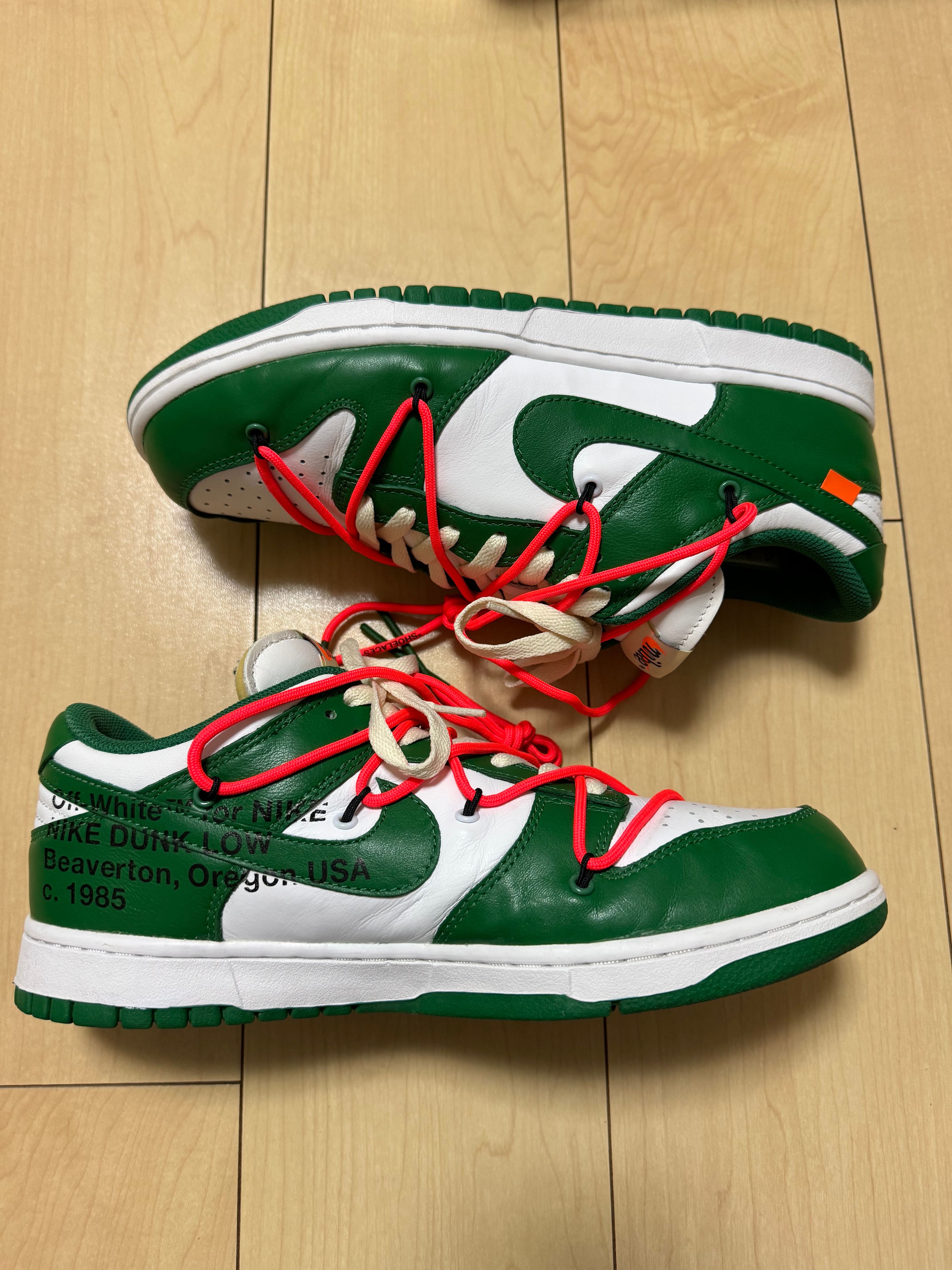 Off-White × Nike Dunk Low "White/Pine Green"