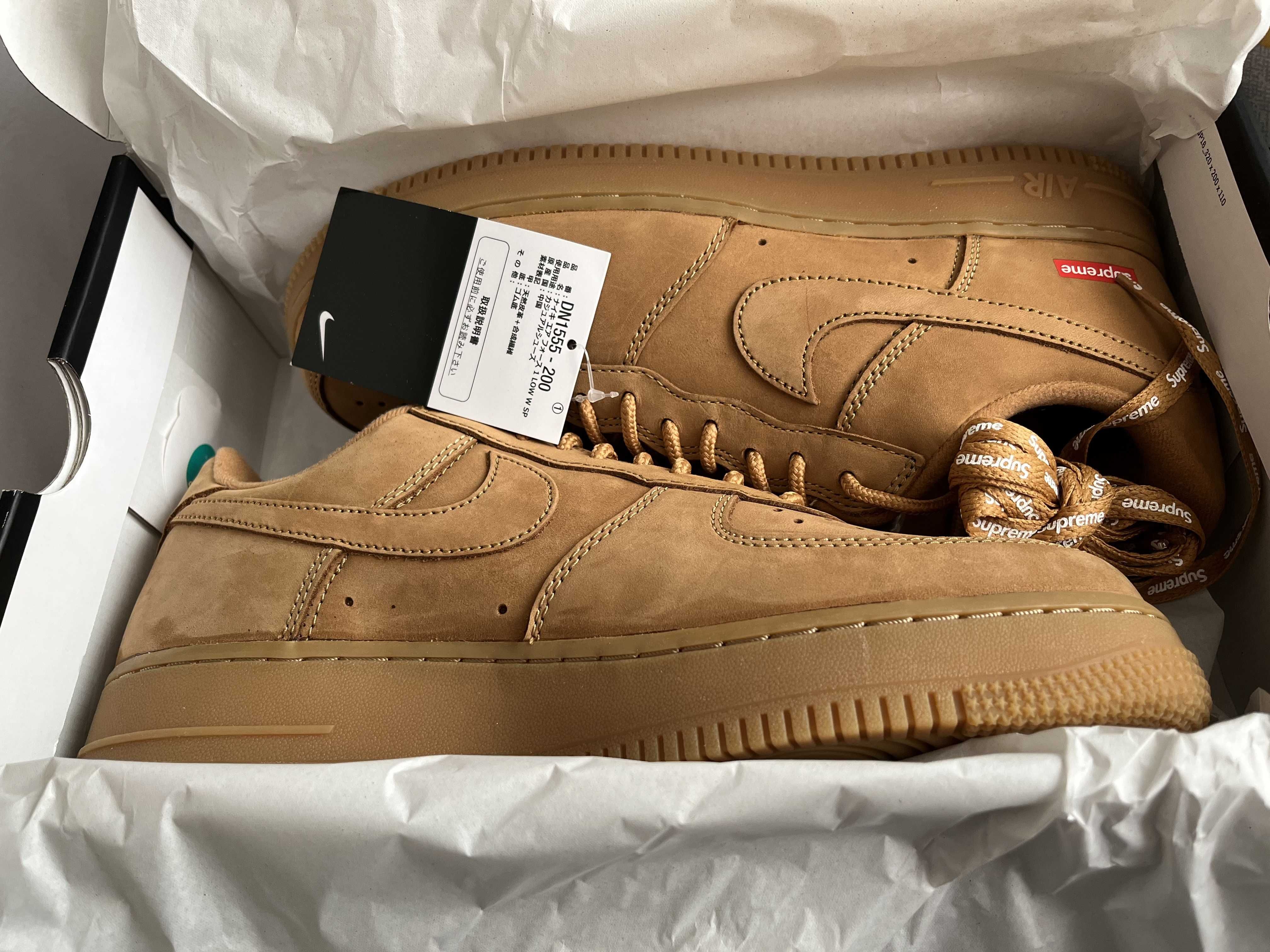 Supreme × Nike Air Force 1 Low "Flax/Wheat"