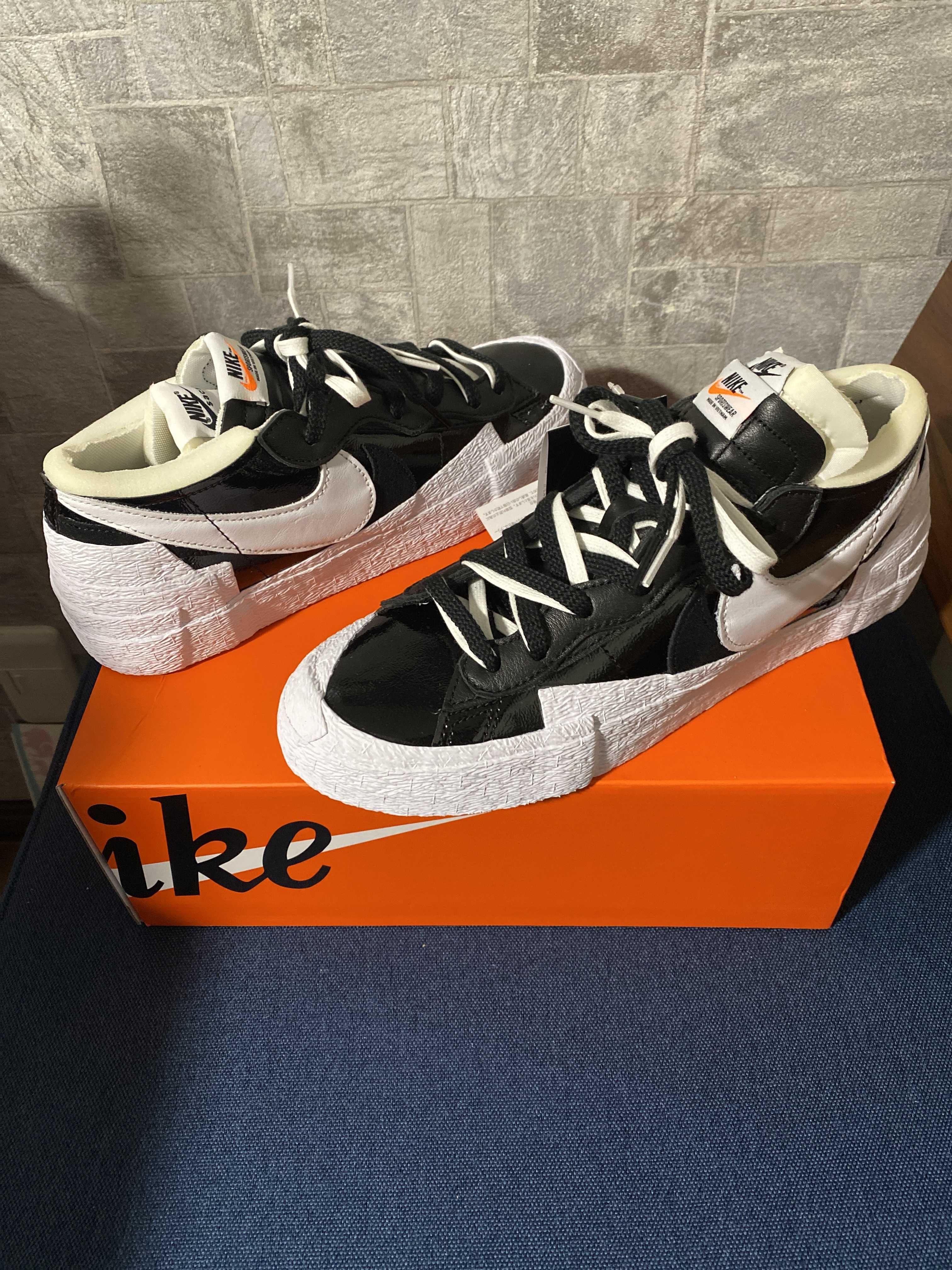 sacai × Nike Blazer Low "Black Patent Leather"