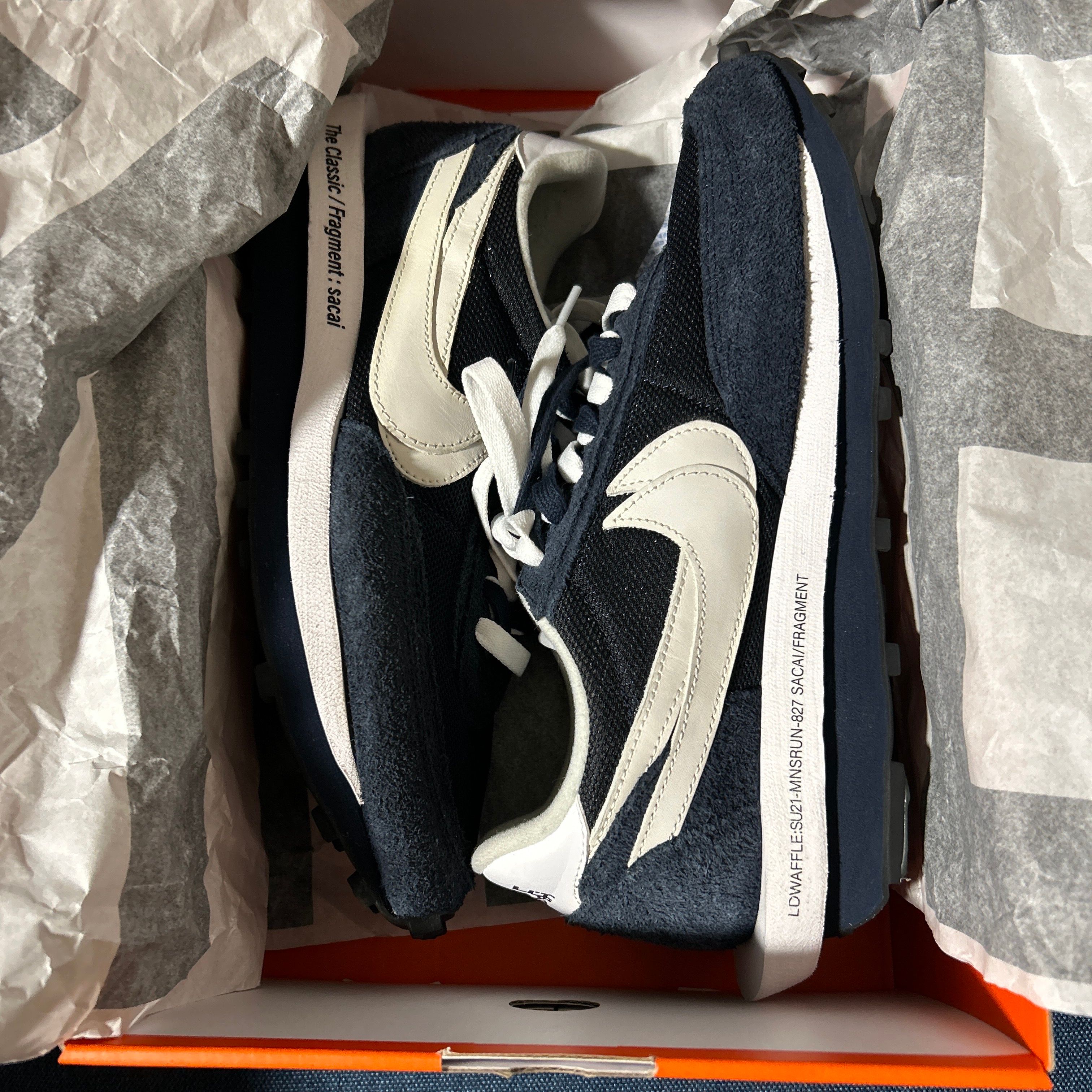 Fragment × sacai × Nike LD Waffle "Blackended Blue"