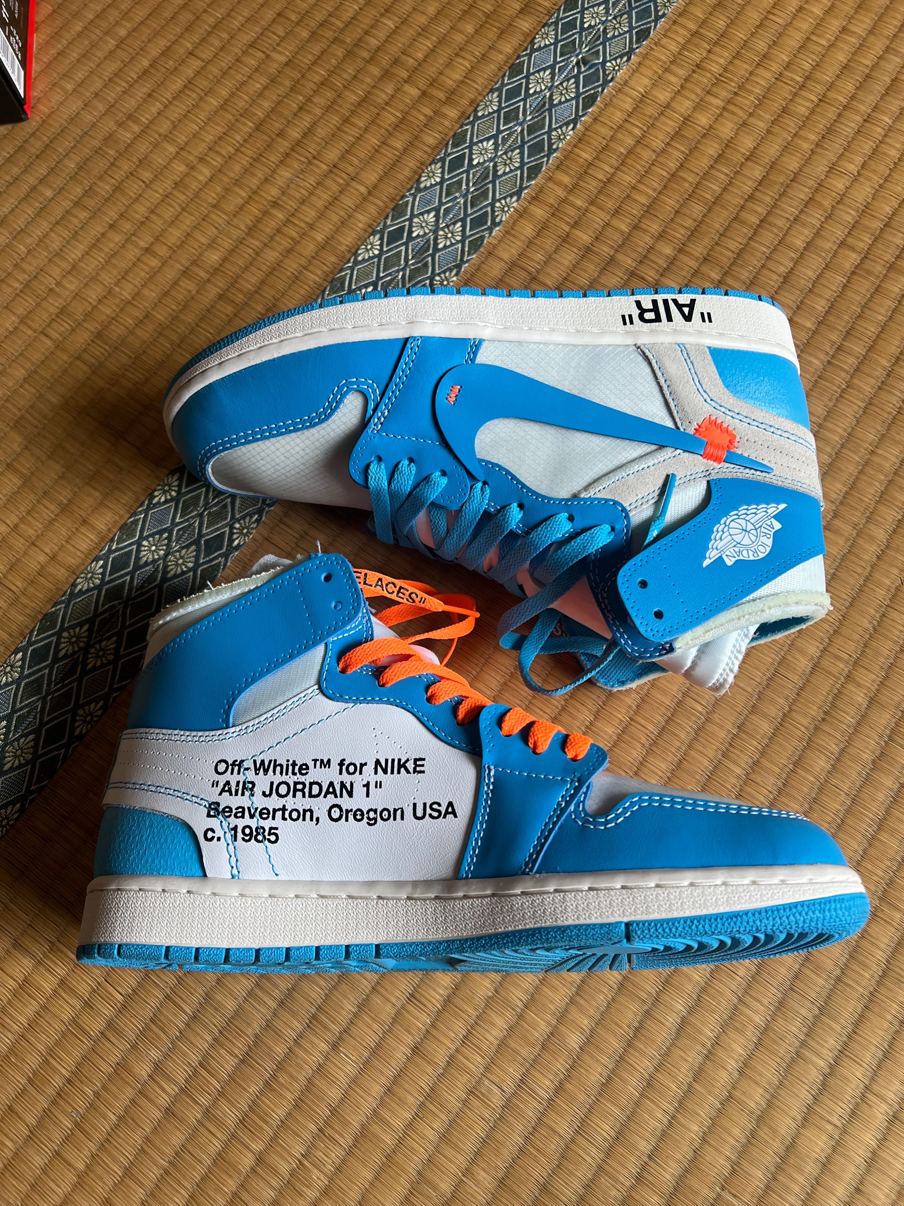 Off-White × Nike Air Jordan 1 High UNC "White/Dark Powder Blue"