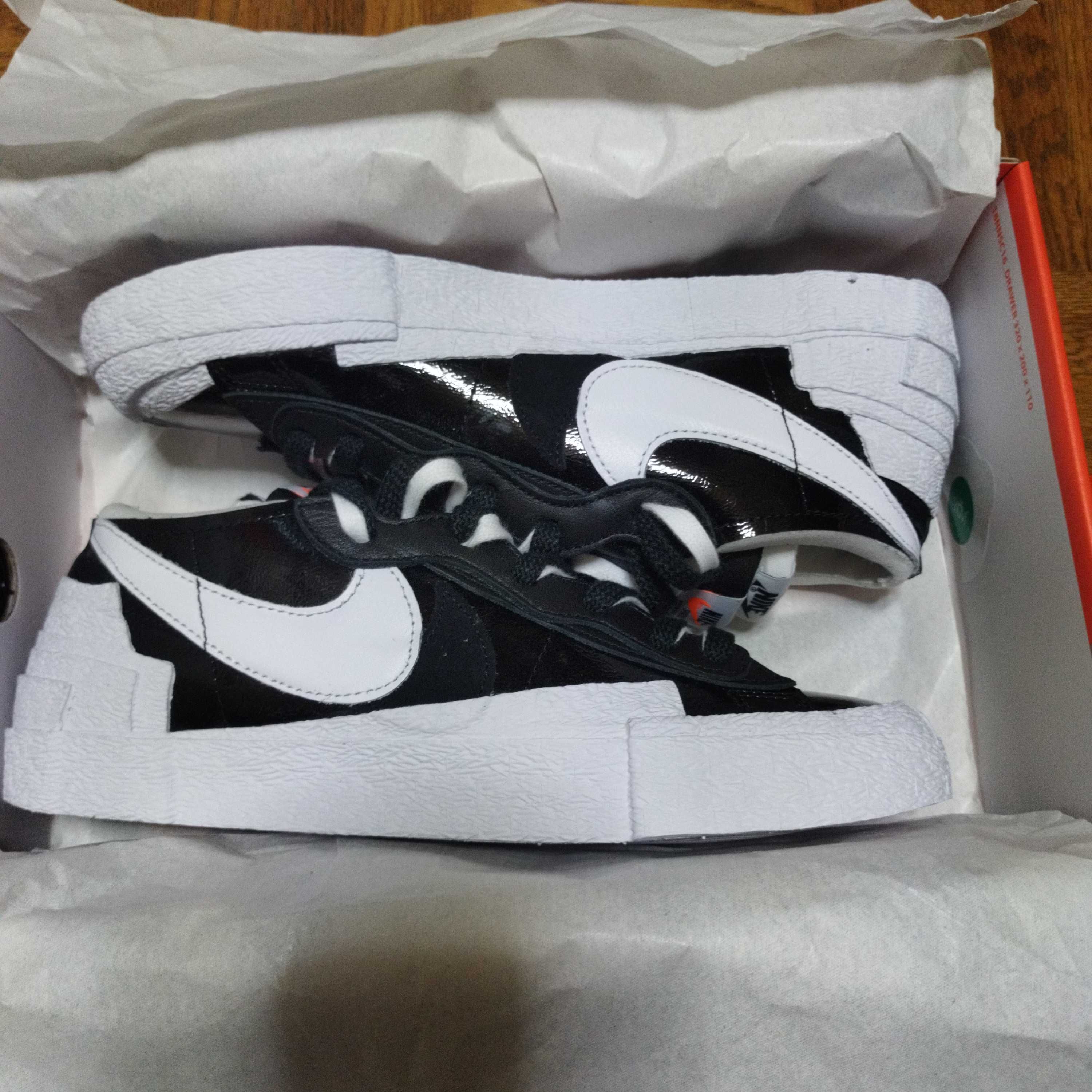 sacai × Nike Blazer Low "Black Patent Leather"