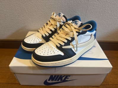 Travis Scott × fragment design × Nike Air Jordan 1 Low OG SP "Military Blue"