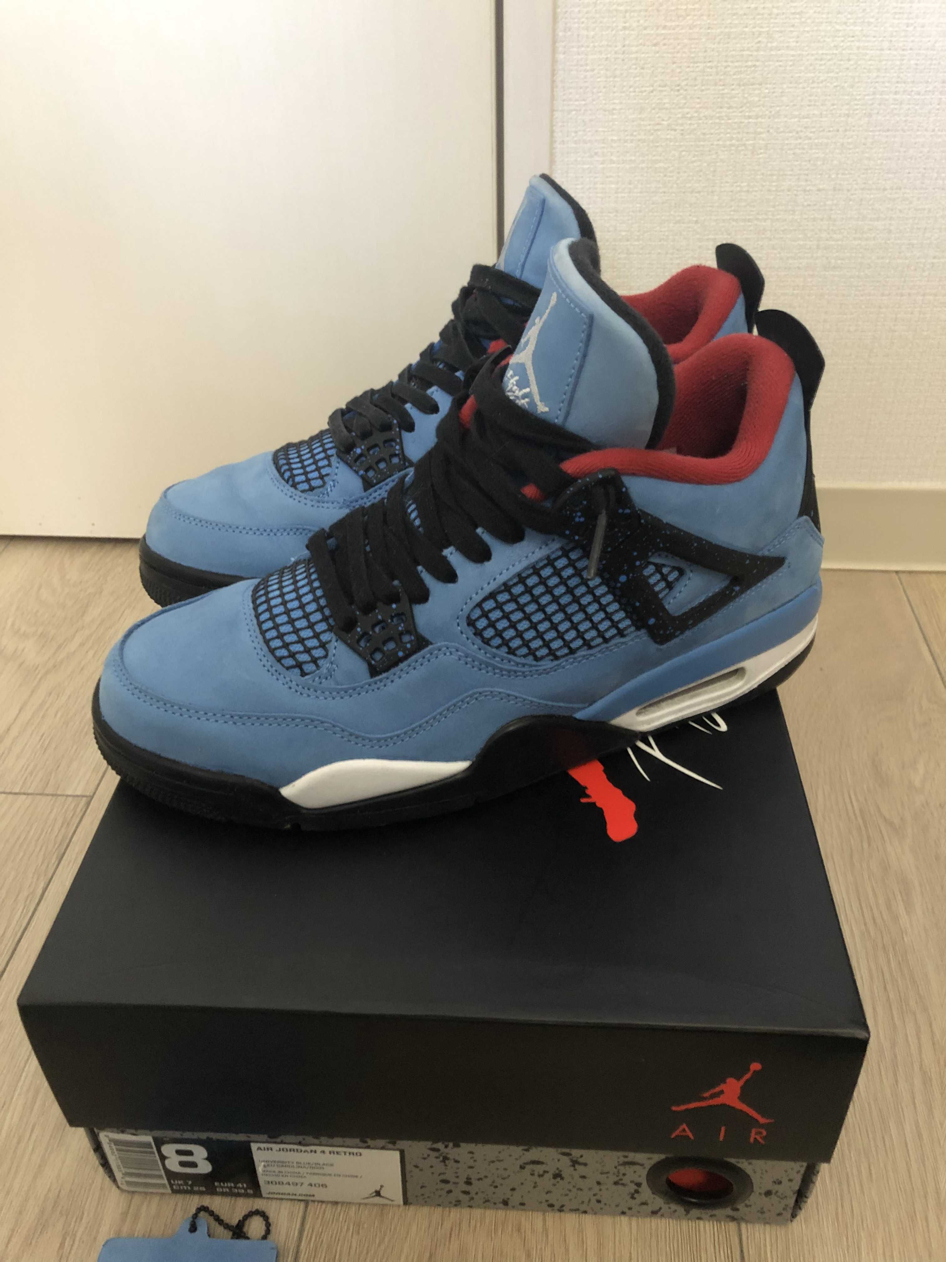 Travis Scott × Nike Air Jordan 4 Retro Cactus Jack "University Blue"