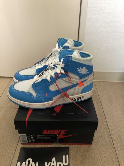 Off-White × Nike Air Jordan 1 High UNC "White/Dark Powder Blue"