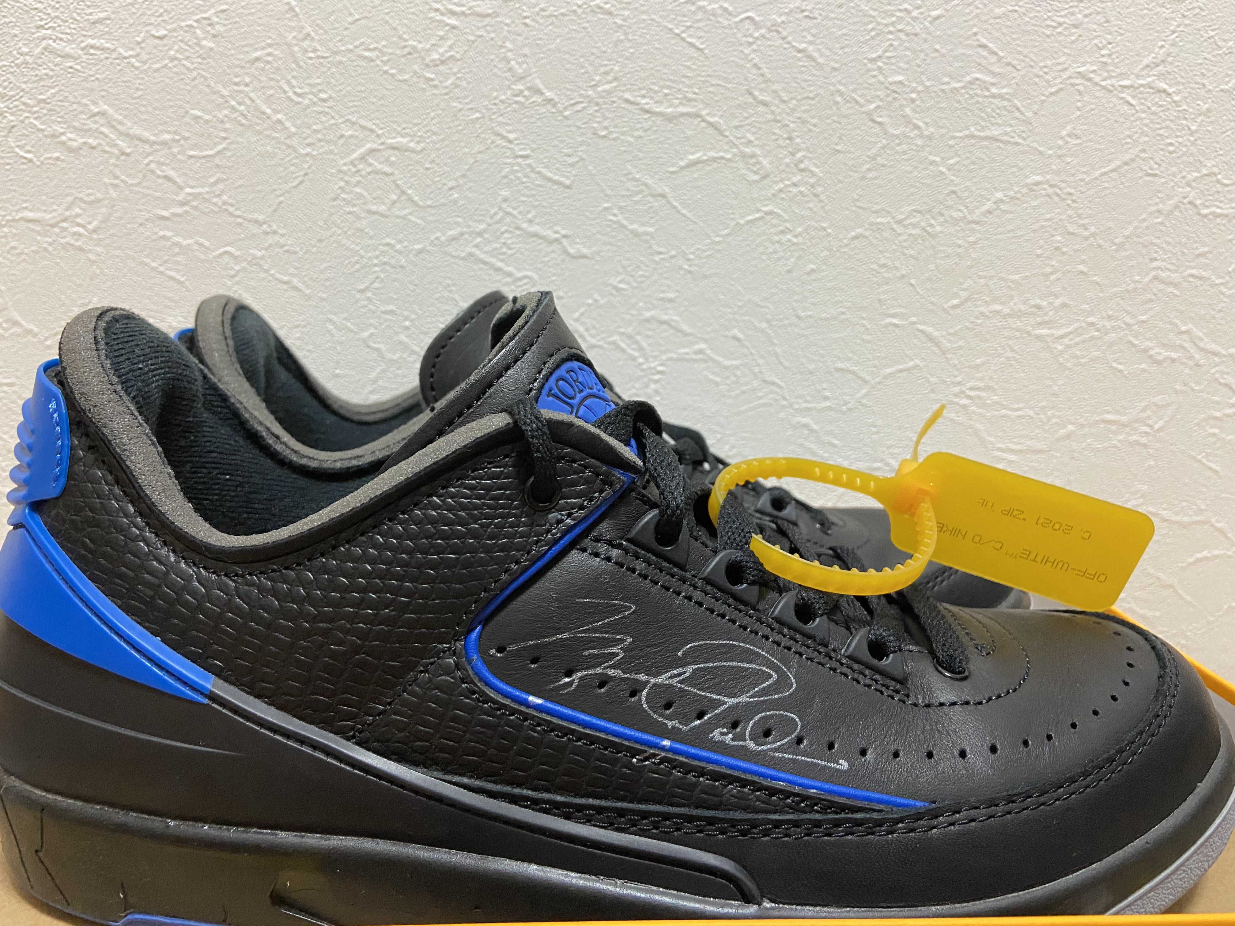 Off-White × Nike Air Jordan 2 Low "Black and Varsity Royal"