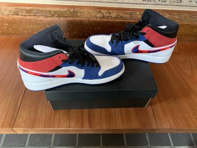 NIKE AIR JORDAN 1 MID "WHITE/BLUE/RED"
