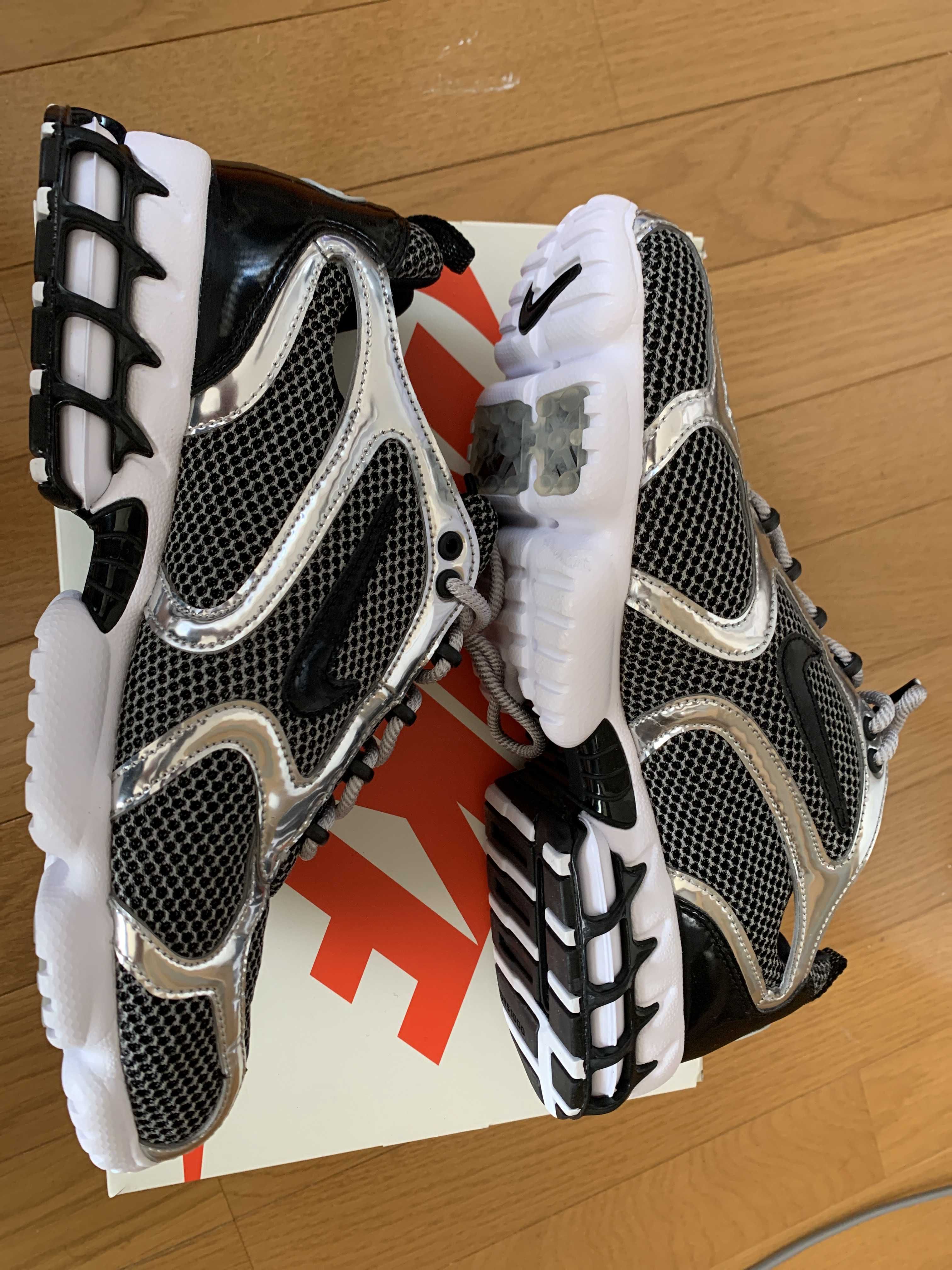 STUSSY × NIKE AIR ZOOM SPIRIDON CAGED "PURE PLATINUM/BLACK-WHITE"