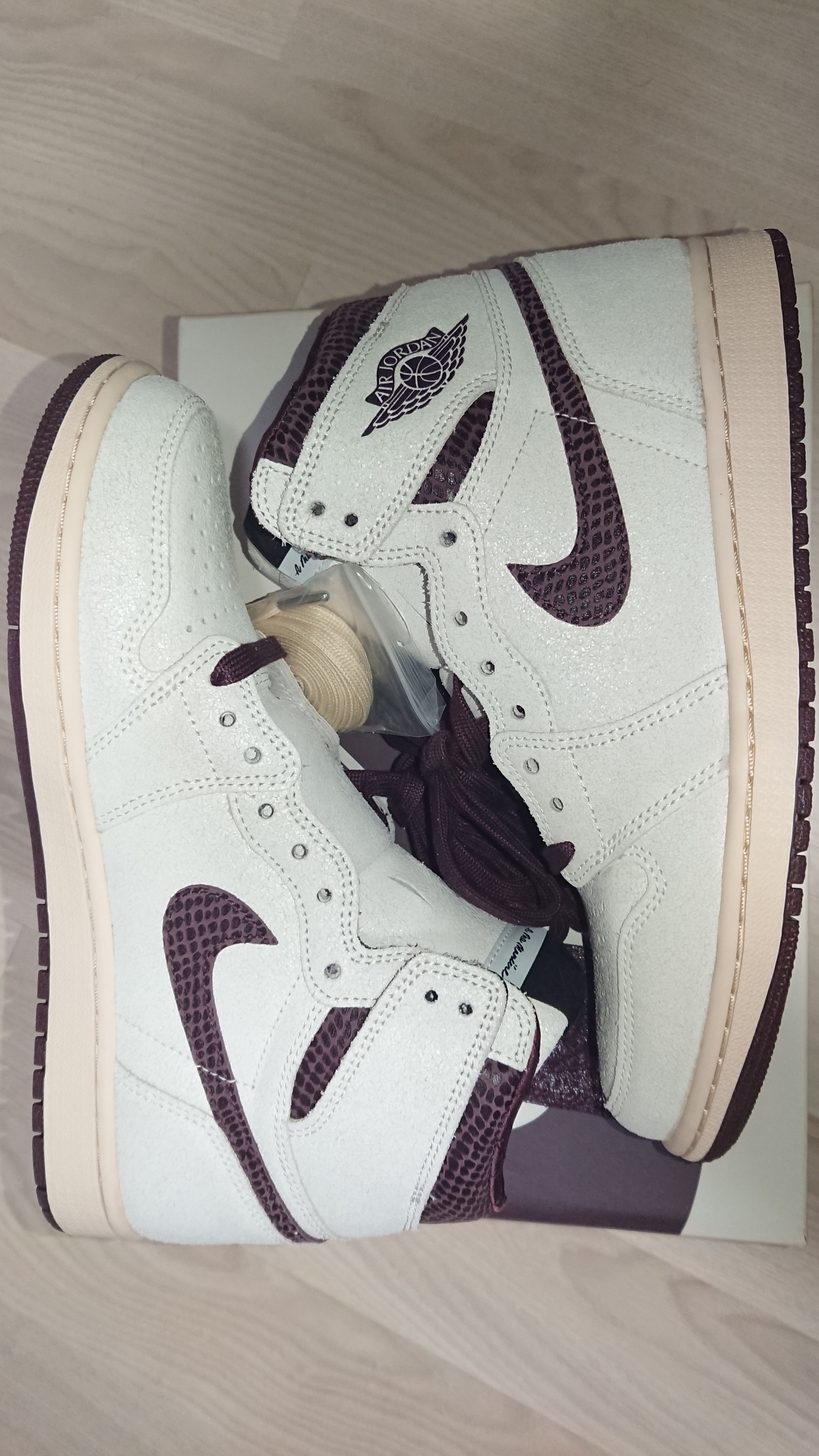 A Ma Maniere × Nike Air Jordan 1 Retro High OG "Sail and Burgundy"