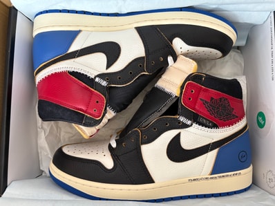 fragment design × UNION × Nike Air Jordan 1 High OG "Black/Varsity Red"