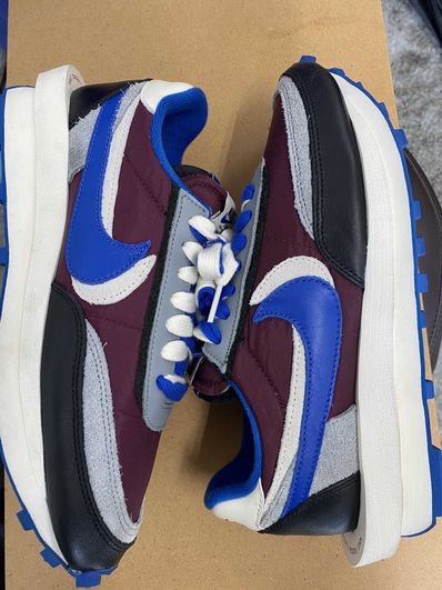 UNDERCOVER × sacai × Nike LD Waffle "Night Maroon/Pale Ivory-Ground Grey-Team Royal"