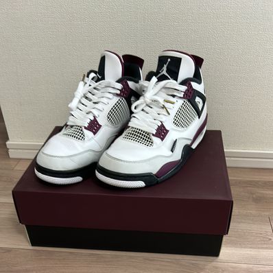 Paris Saint Germain ×Nike Air Jordan 4 Retro "White/Bordeaux/Neutral Gray"