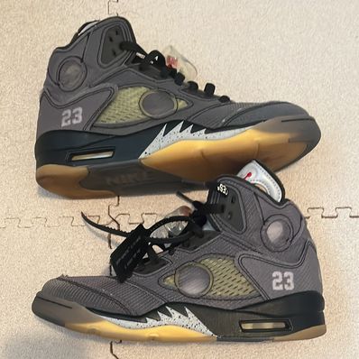 Off-White × Nike Air Jordan 5 "Black/Muslin/Fire Red"