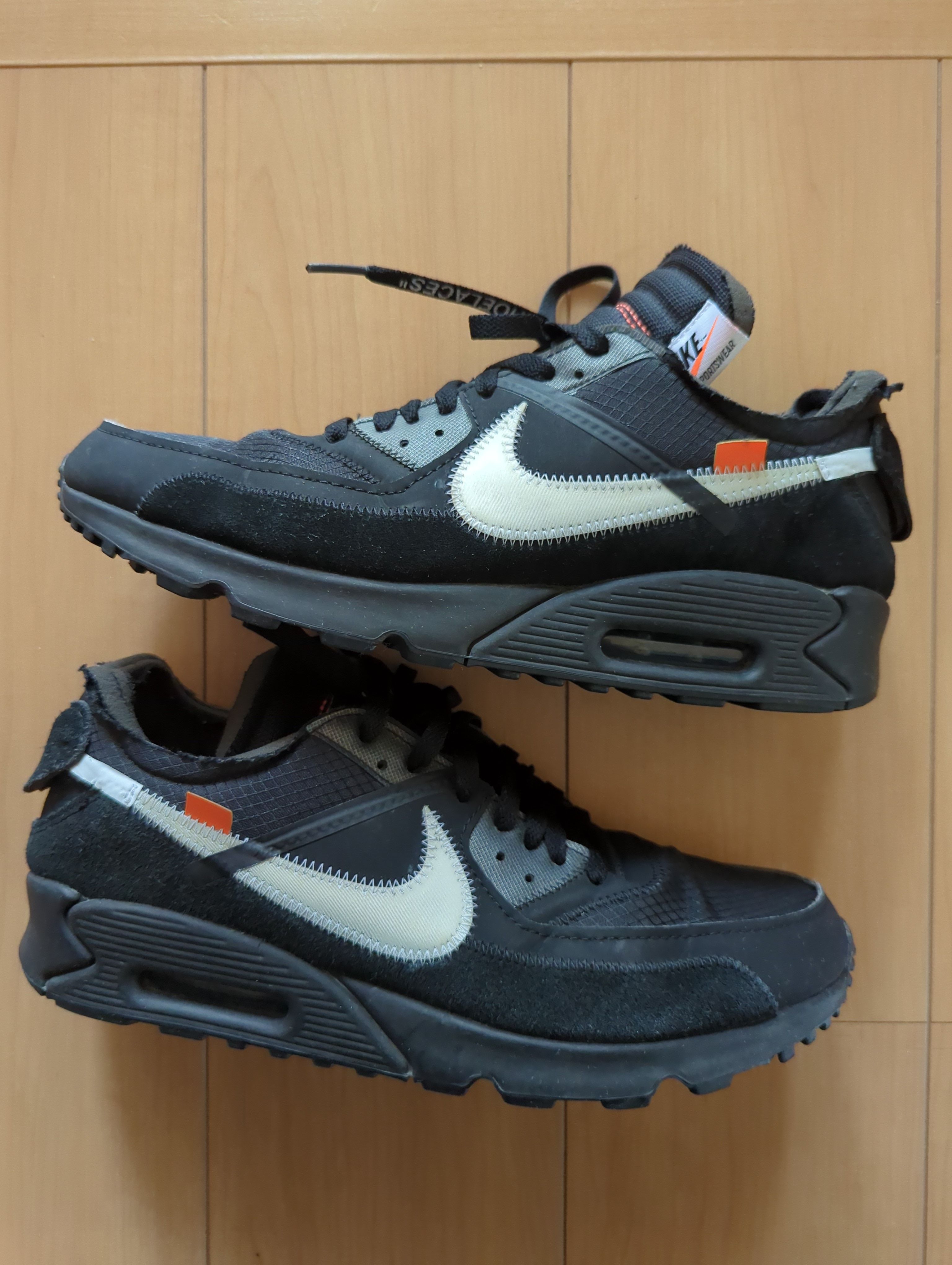 Off-White × Nike Air Max 90 "Black/Black-Cone-White"