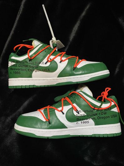 Off-White × Nike Dunk Low "White/Pine Green"