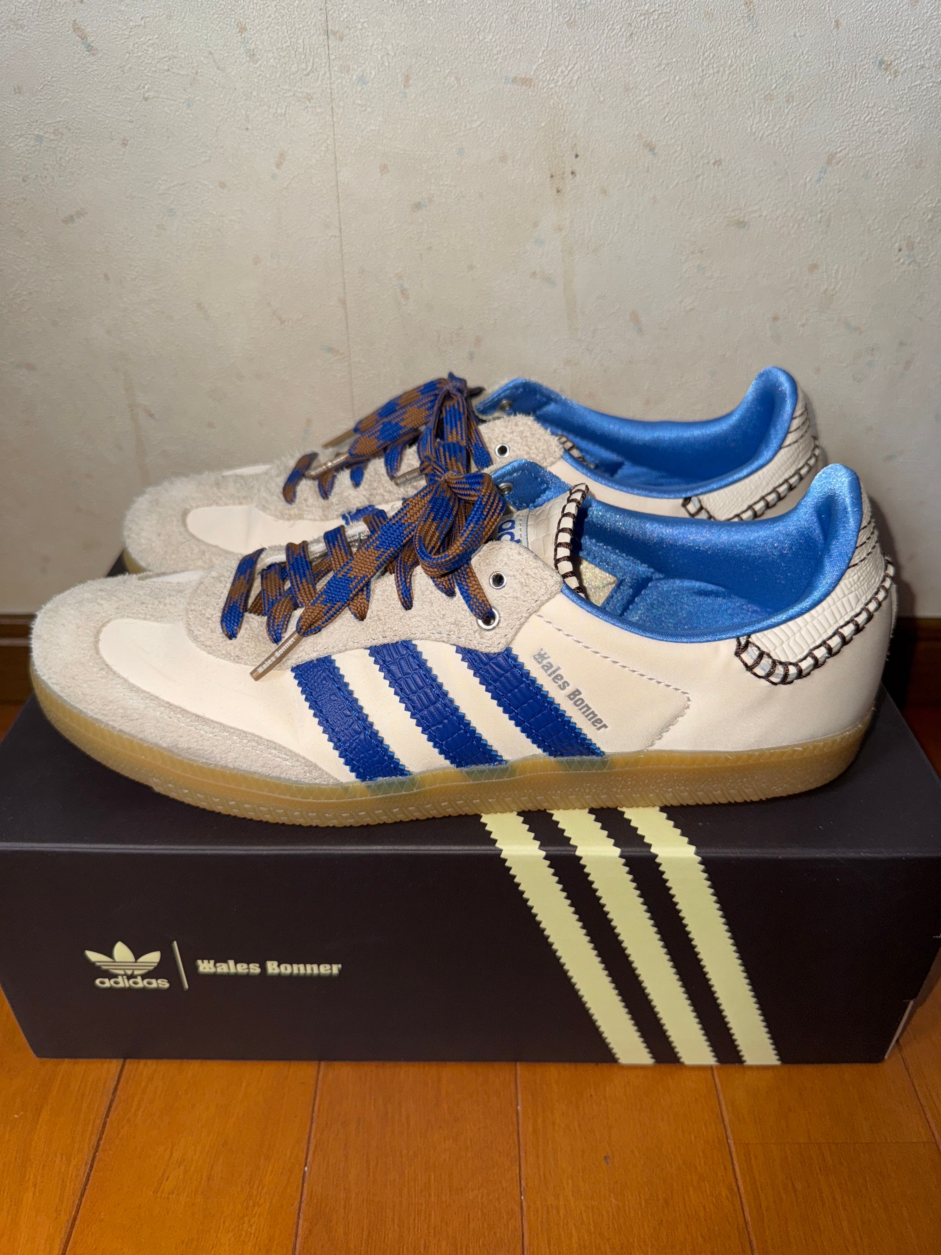 Wales Bonner × adidas Nylon Samba "Wonder Clay/Team Royal Blue/Wonder White"