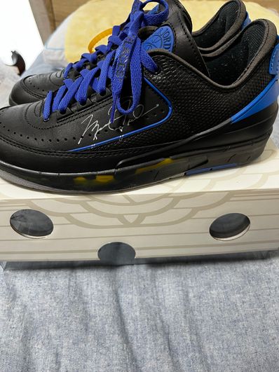 Off-White × Nike Air Jordan 2 Low "Black and Varsity Royal"
