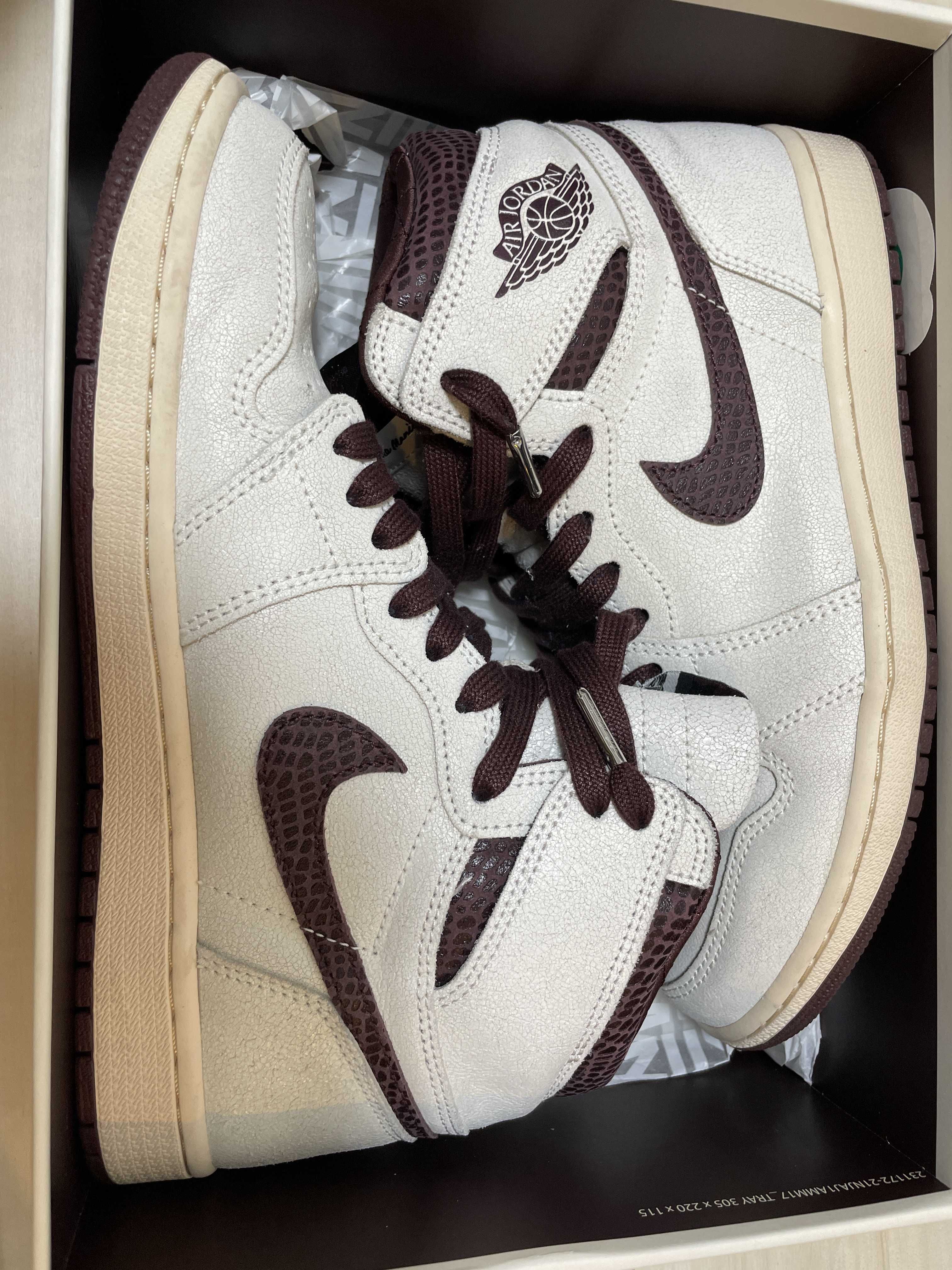 A Ma Maniere × Nike Air Jordan 1 Retro High OG "Sail and Burgundy"
