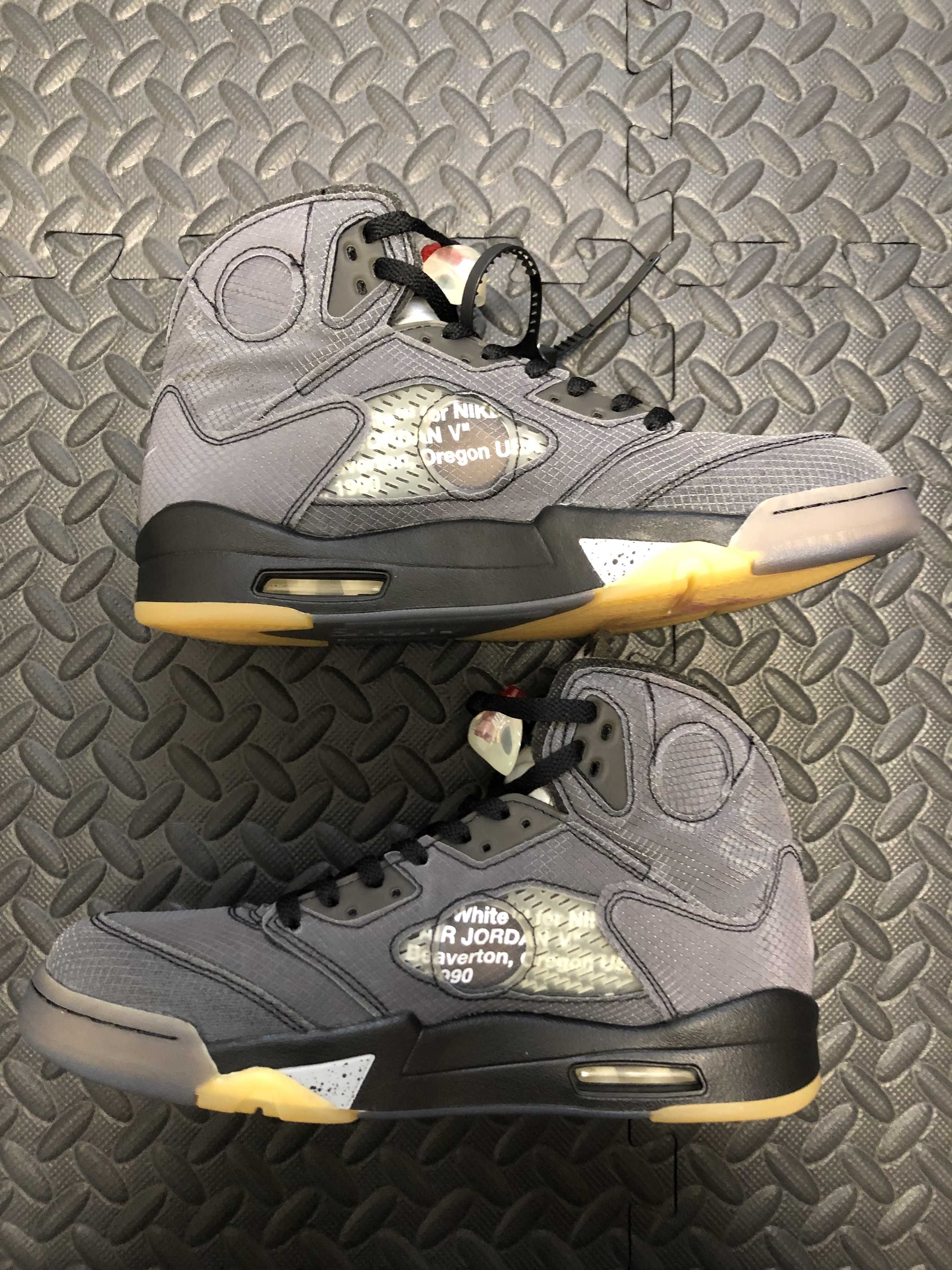 Off-White × Nike Air Jordan 5 "Black/Muslin/Fire Red"