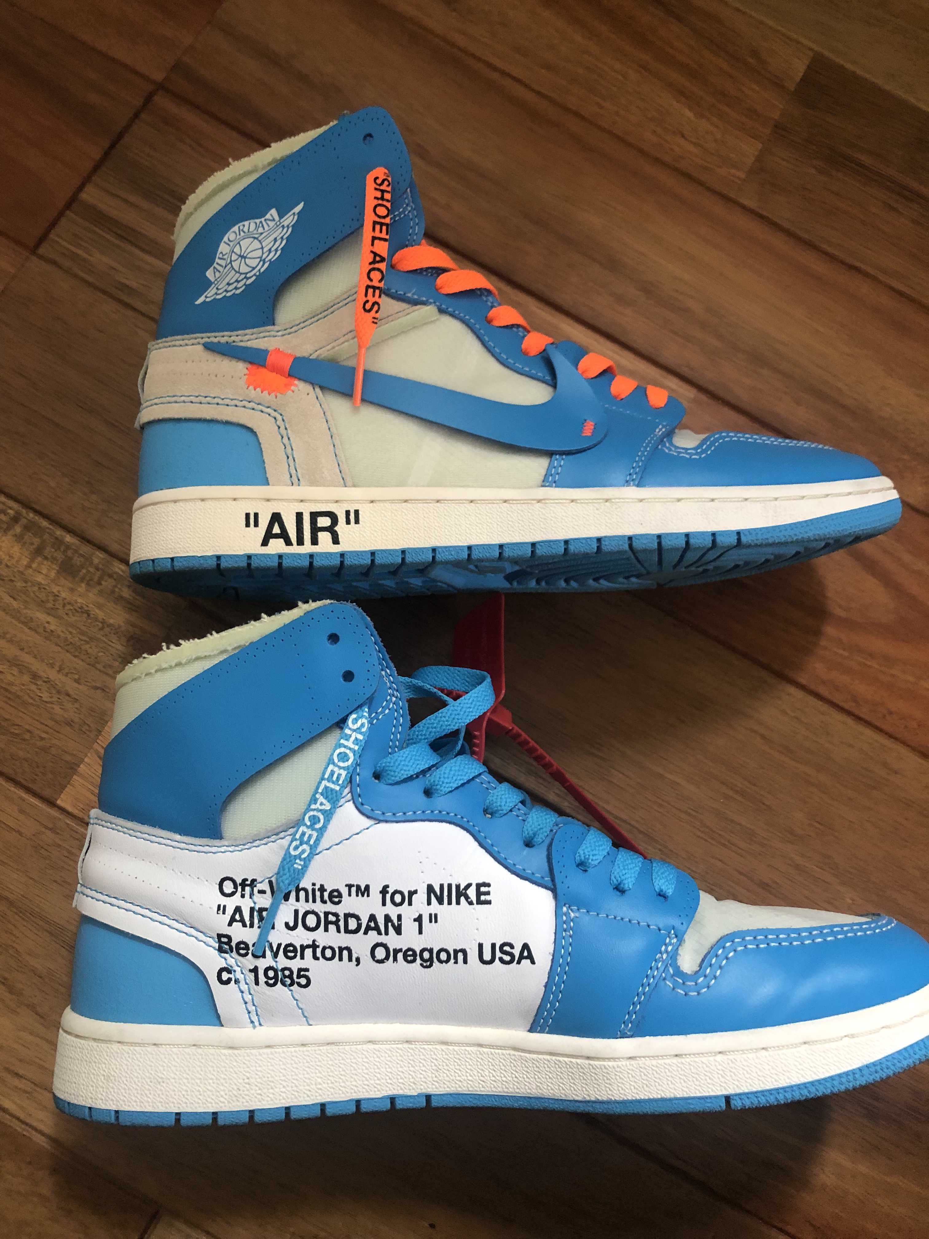 Off-White × Nike Air Jordan 1 High UNC "White/Dark Powder Blue"