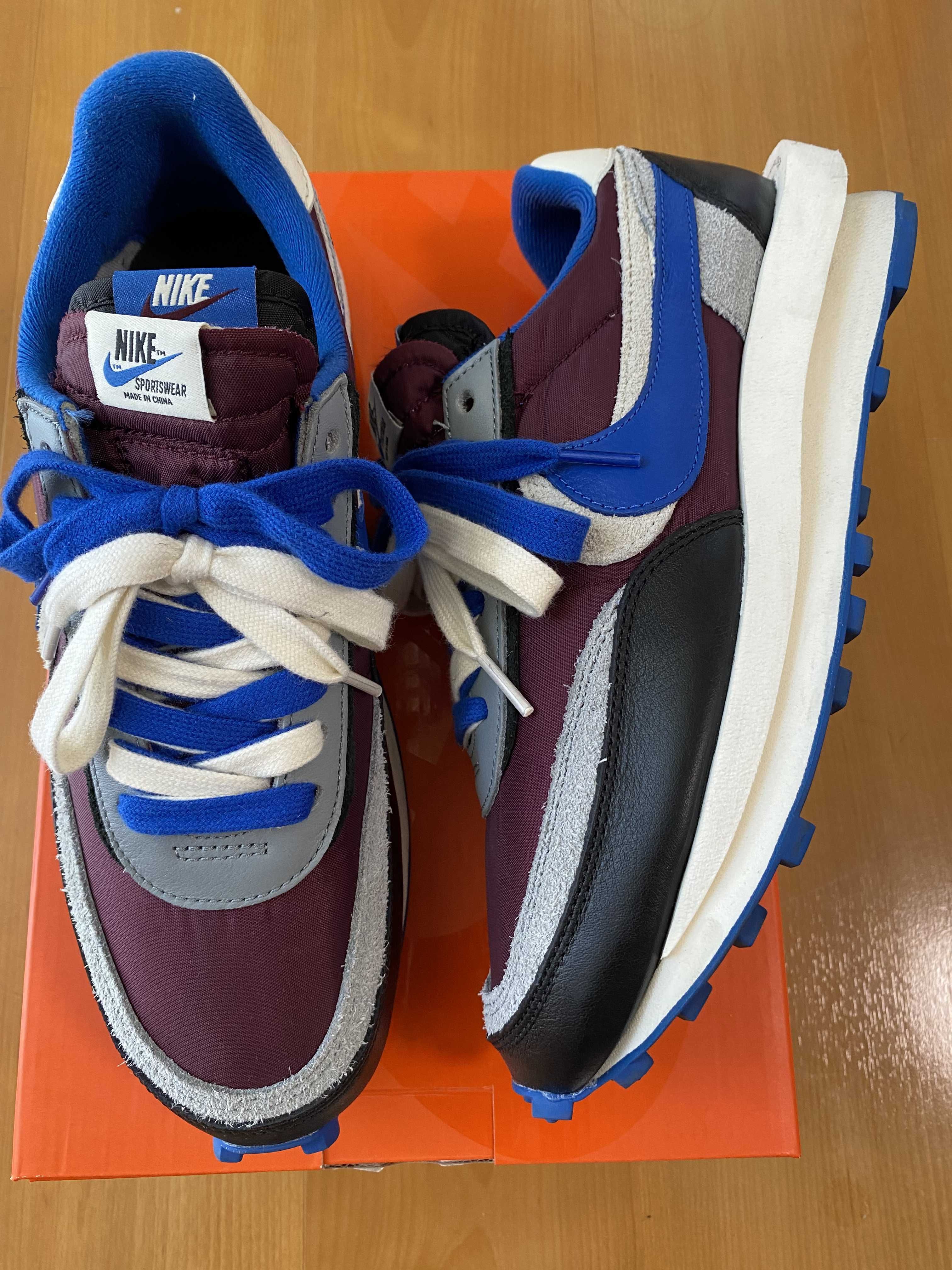 UNDERCOVER × sacai × Nike LD Waffle "Night Maroon/Pale Ivory-Ground Grey-Team Royal"