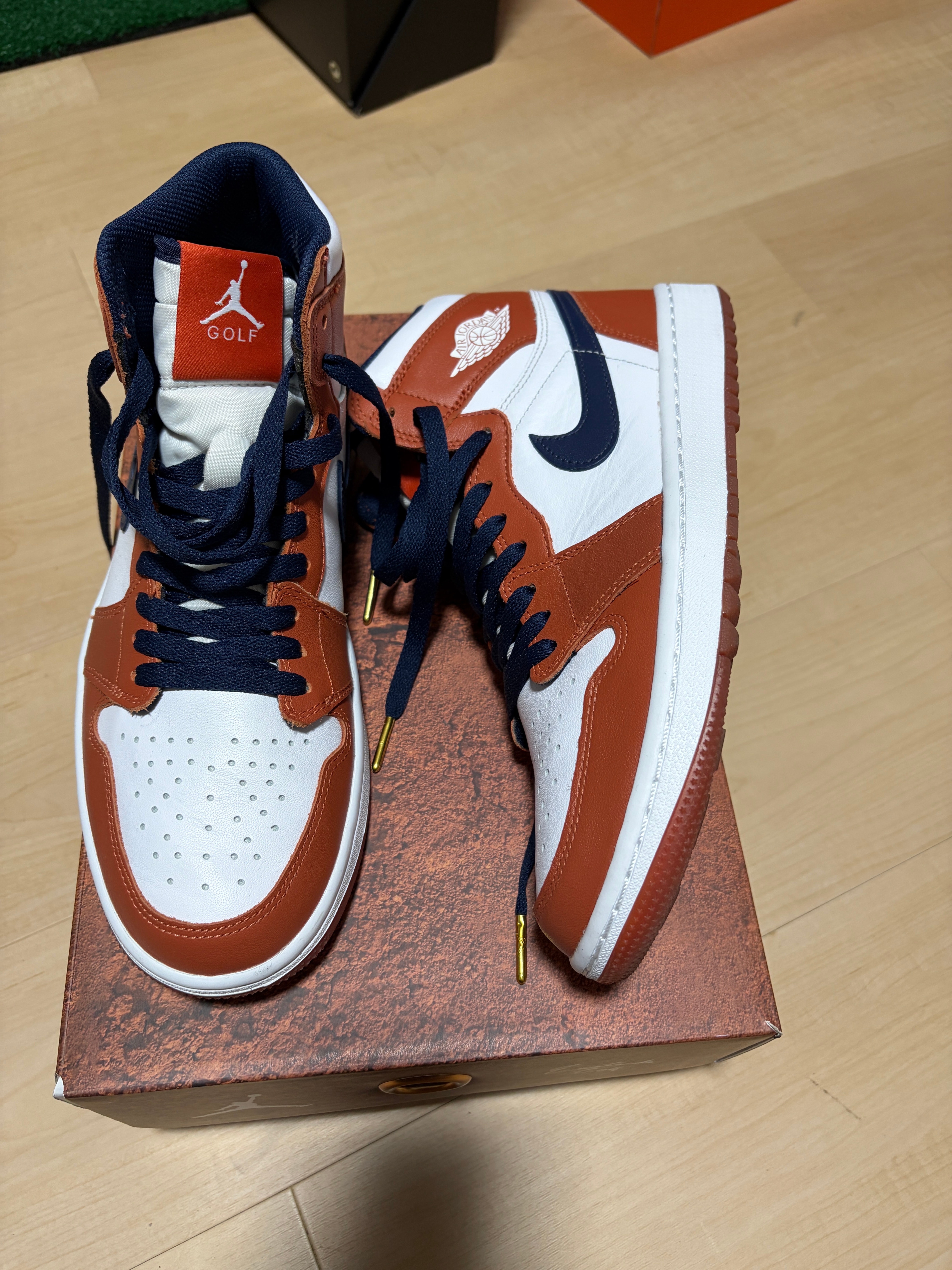 Eastside Golf × Nike Air Jordan 1 High Golf "Burnt Sunrise/Midnight Navy"