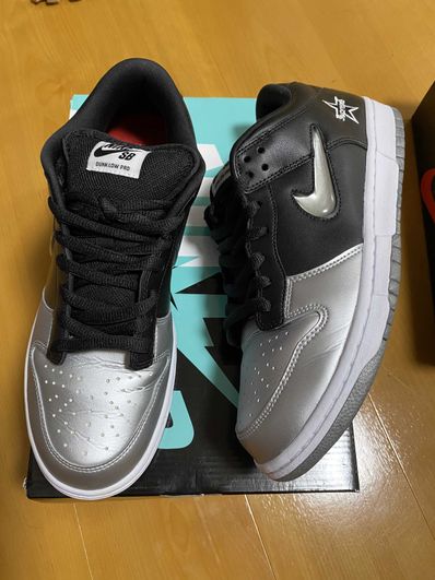 Supreme × Nike Dunk Low "Metallic Silver/Black"