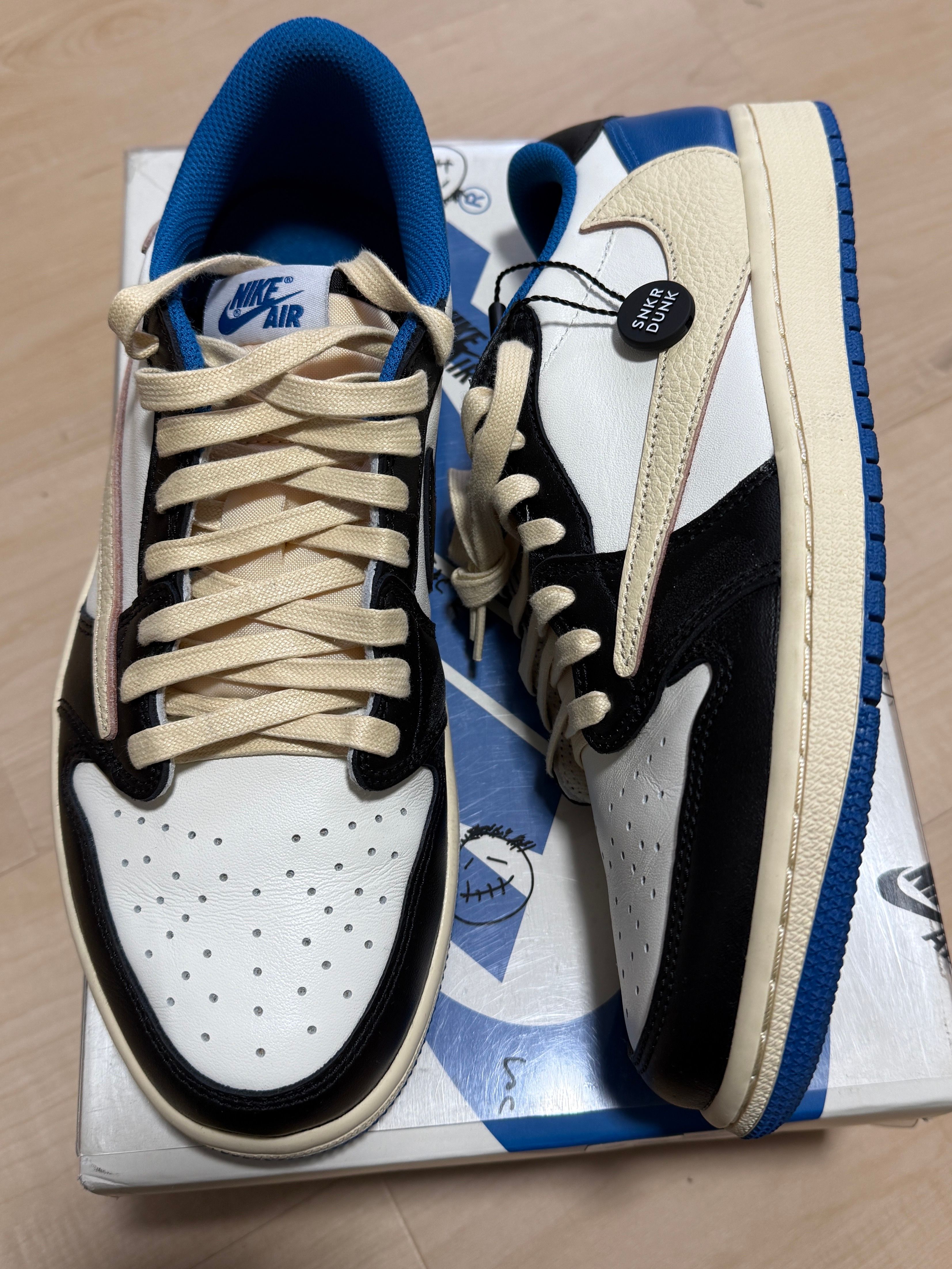 Travis Scott × fragment design × Nike Air Jordan 1 Low OG SP "Military Blue"