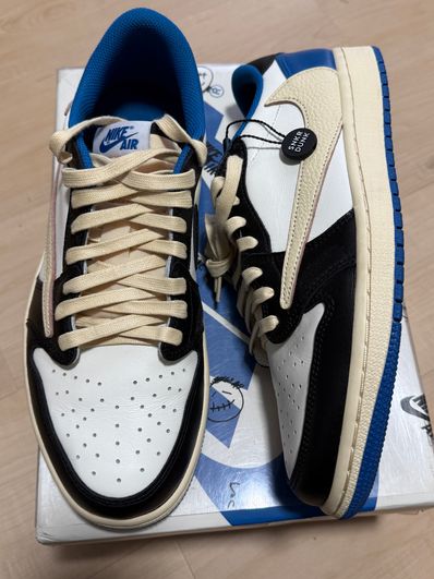 Travis Scott × fragment design × Nike Air Jordan 1 Low OG SP "Military Blue"