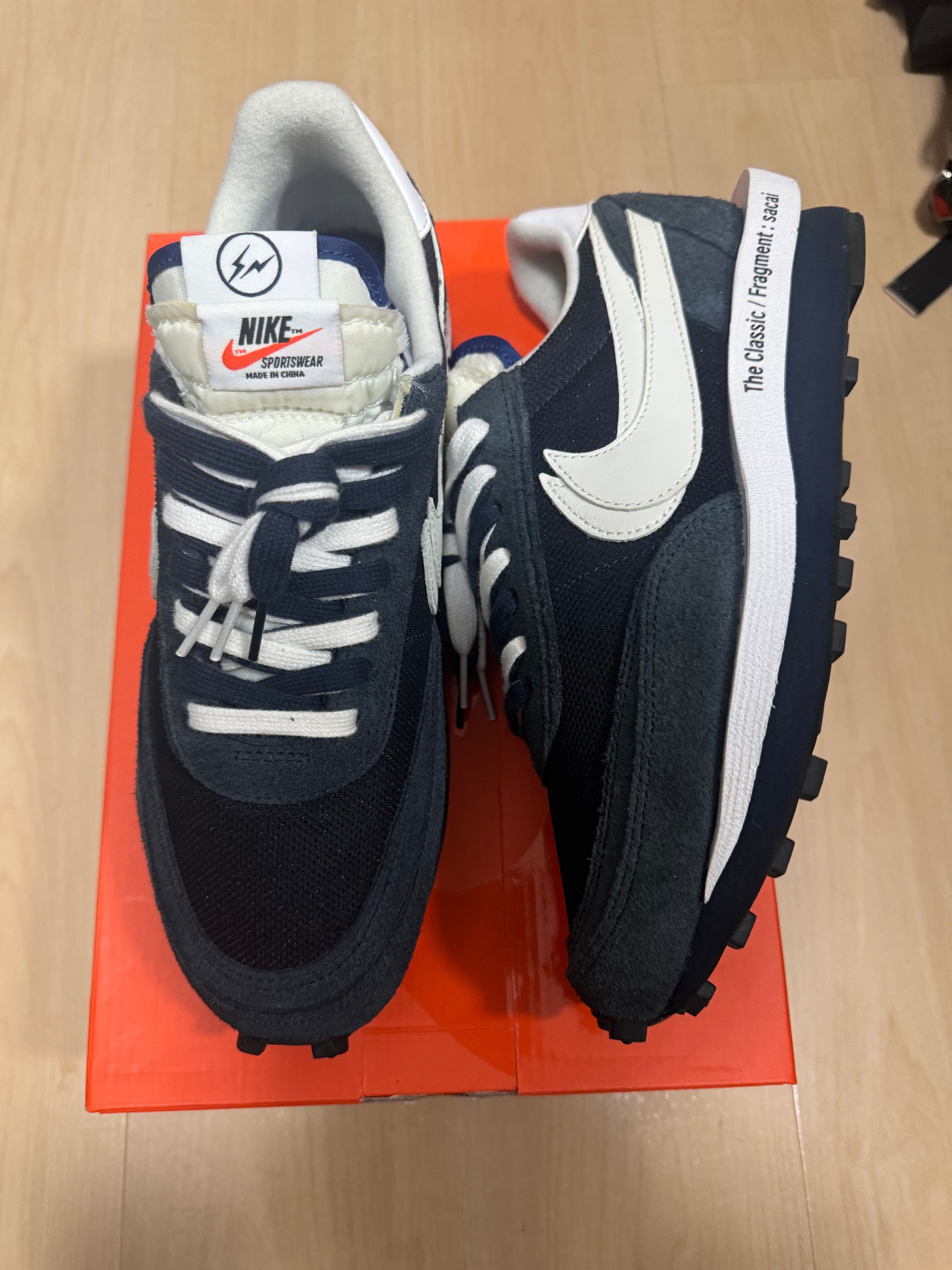 Fragment × sacai × Nike LD Waffle "Blackended Blue"