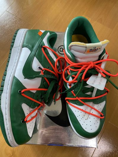 Off-White × Nike Dunk Low "White/Pine Green"