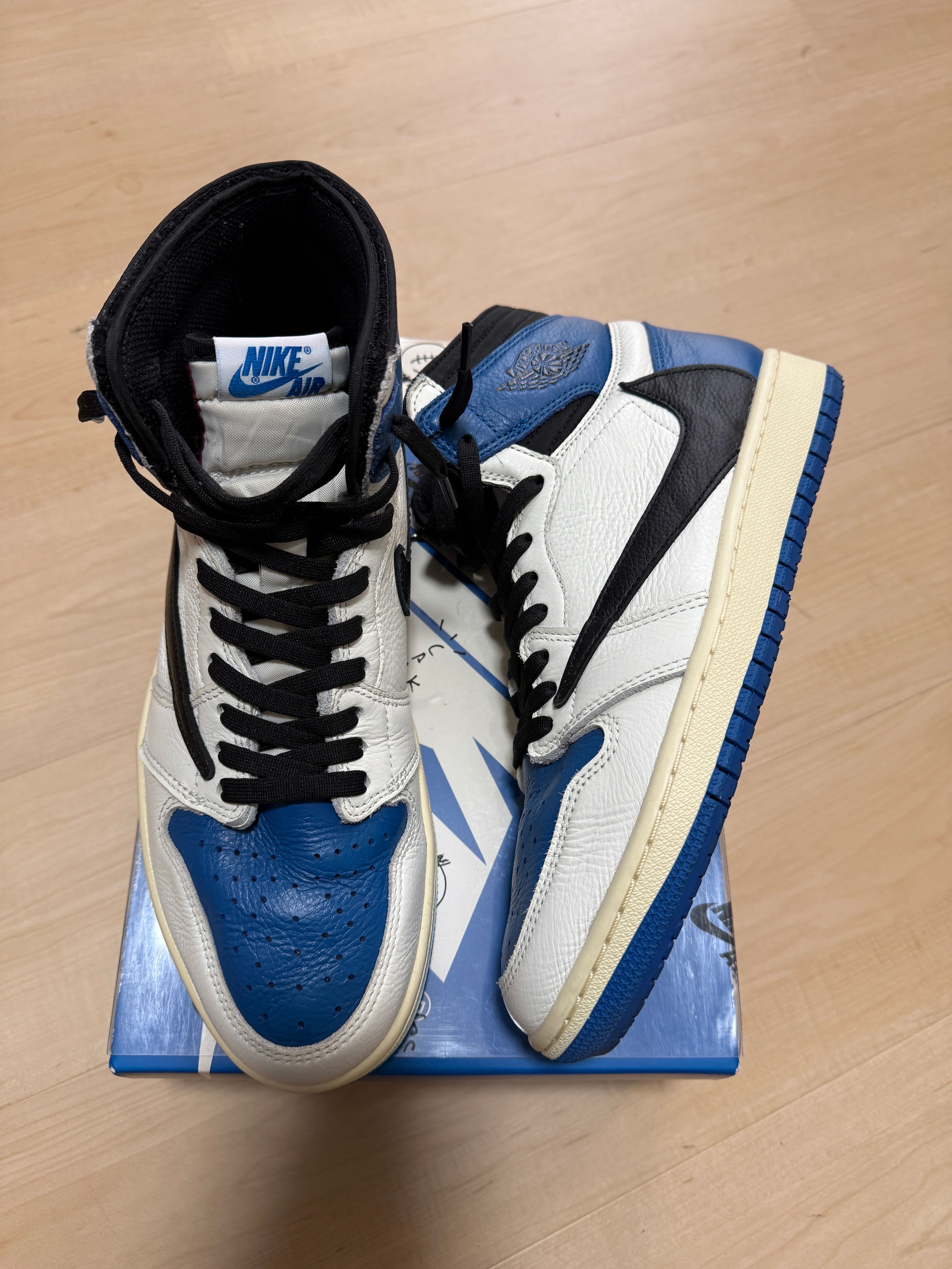 Travis Scott × fragment design × Nike Air Jordan 1 Retro High OG SP "Military Blue"