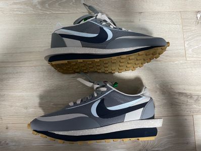 CLOT × Sacai × Nike LD Waffle "Grey Obsidian/Cool Grey"