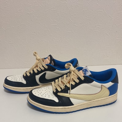 Travis Scott × fragment design × Nike Air Jordan 1 Low OG SP "Military Blue"