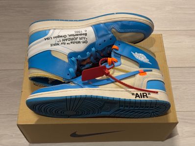 Off-White × Nike Air Jordan 1 High UNC "White/Dark Powder Blue"