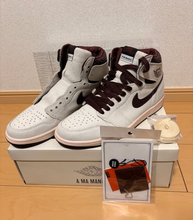A Ma Maniere × Nike Air Jordan 1 Retro High OG "Sail and Burgundy"