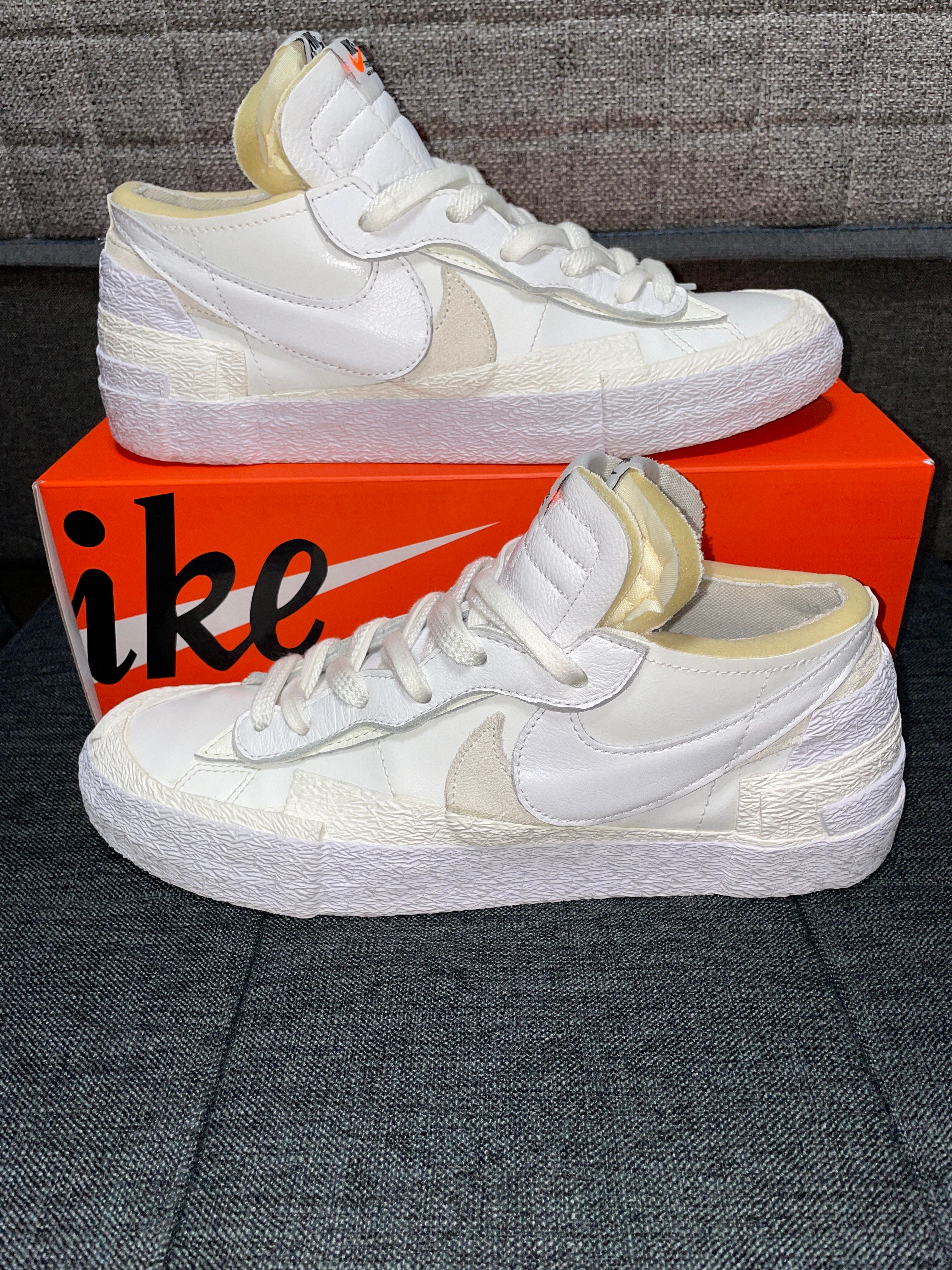 sacai × Nike Blazer Low "White Patent Leather"