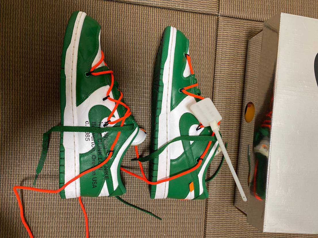 Off-White × Nike Dunk Low "White/Pine Green"