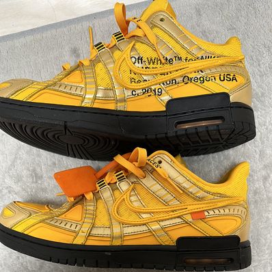 Off-White × Nike Air Rubber Dunk "University Gold"
